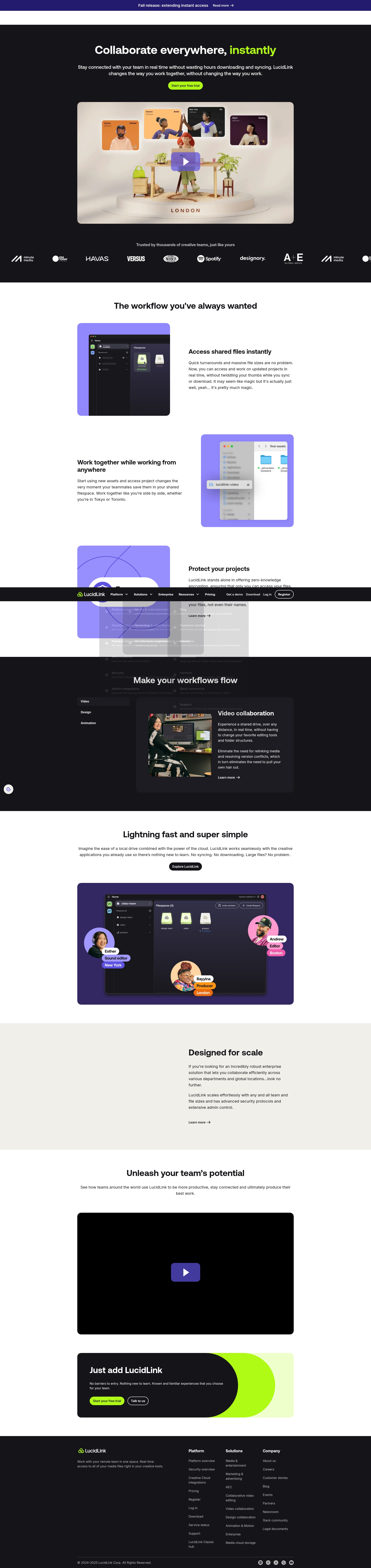 Screenshot of lucidlink.com