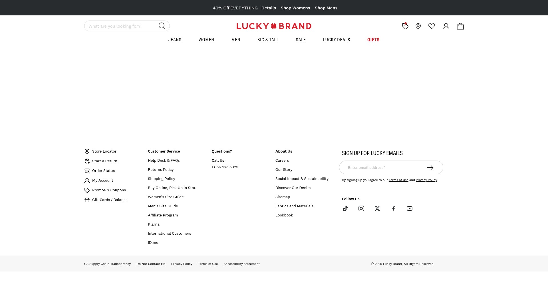 Screenshot of luckybrand.com