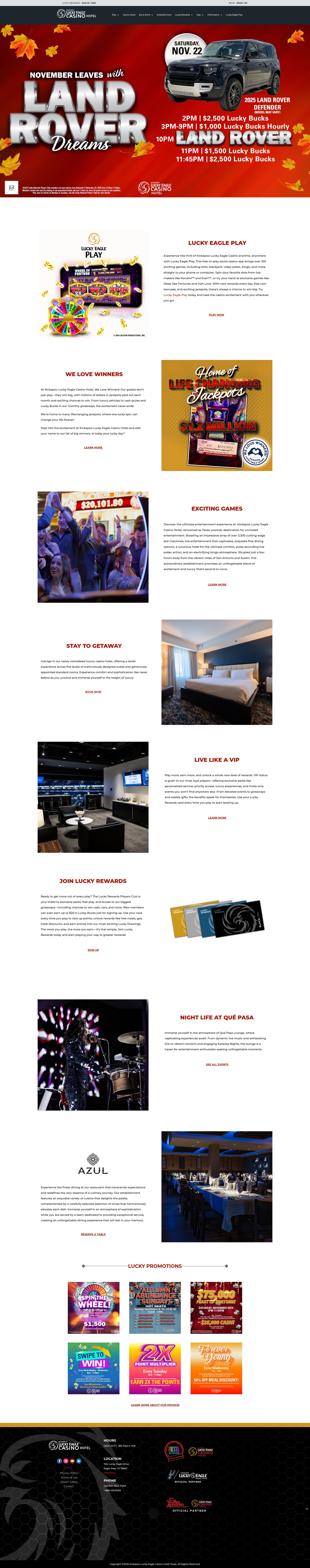 Screenshot of luckyeagletexas.com