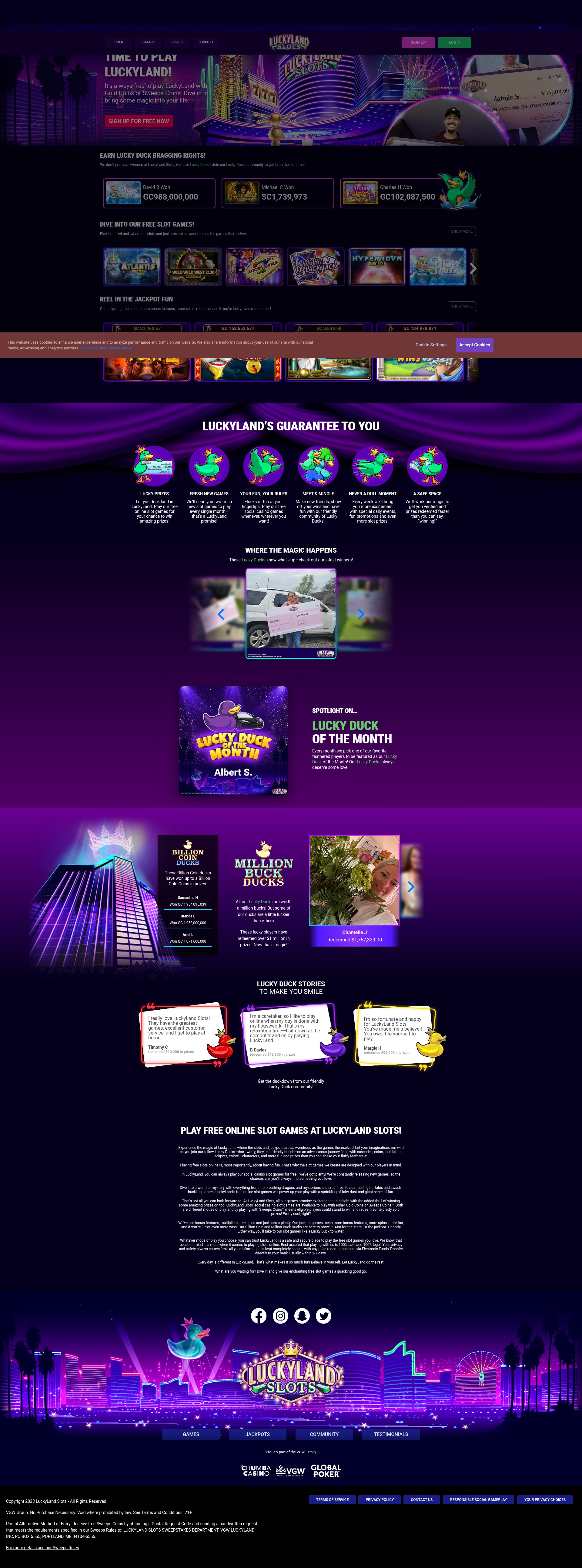 Screenshot of luckylandslots.com