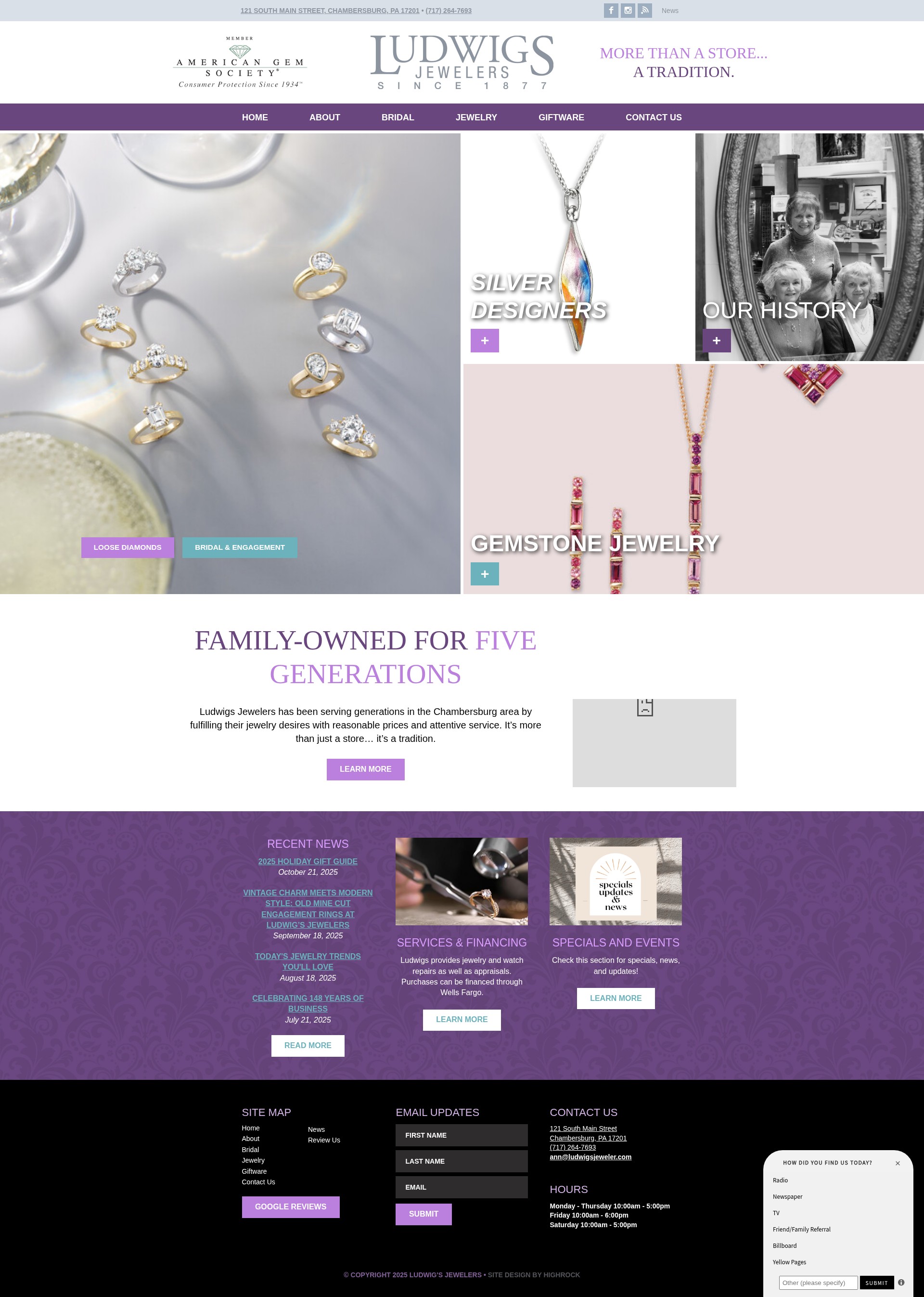 Screenshot of ludwigsjewelers.com