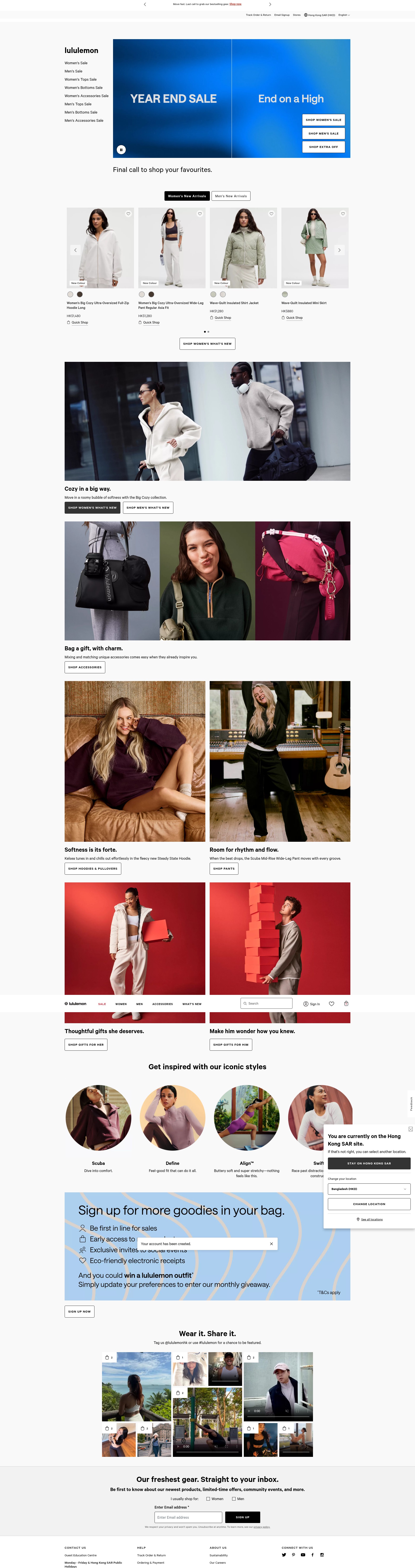 Screenshot of lululemon.com.hk