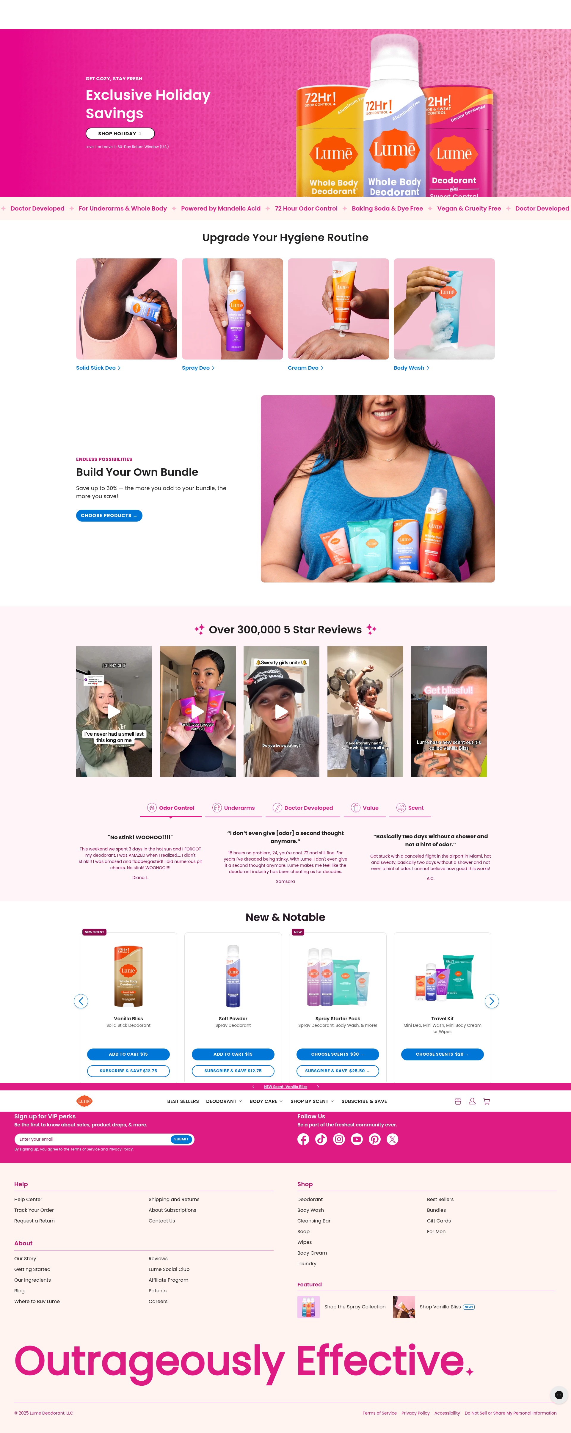 Screenshot of lumedeodorant.com