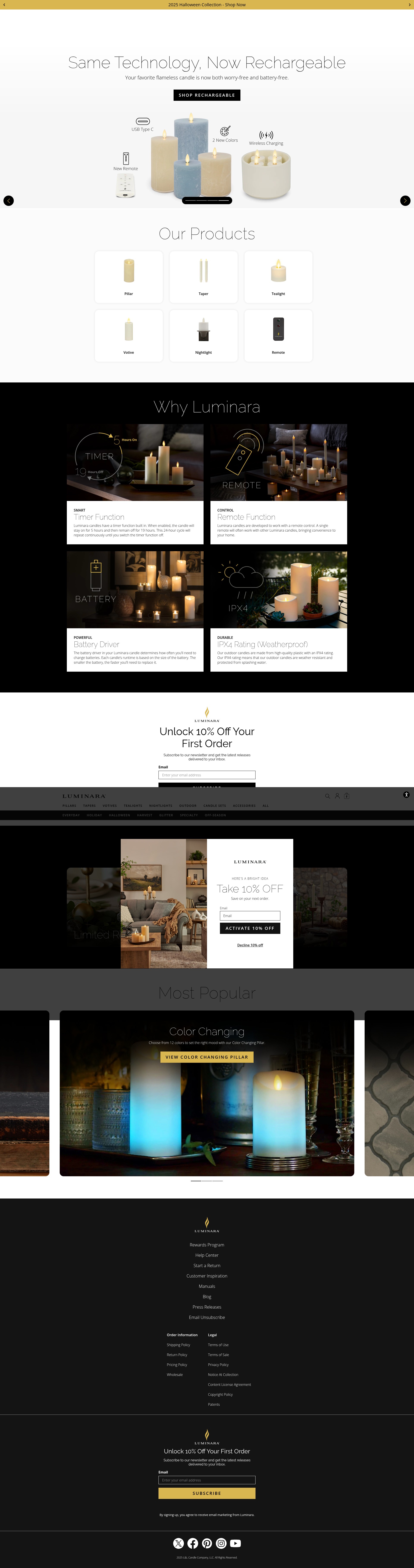 Screenshot of luminara.com