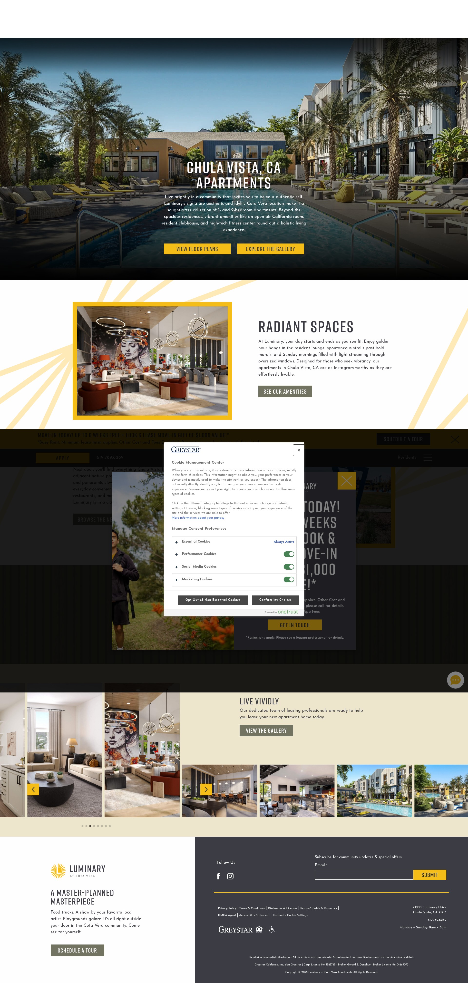 Screenshot of luminaryapartmenthomes.com