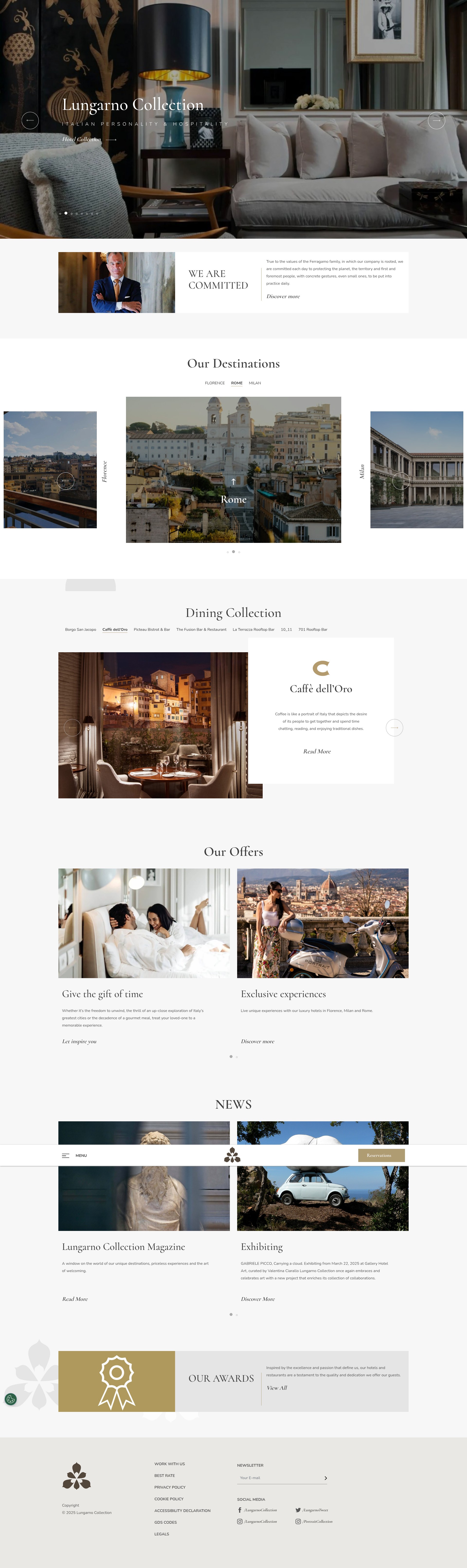 Screenshot of lungarnocollection.com