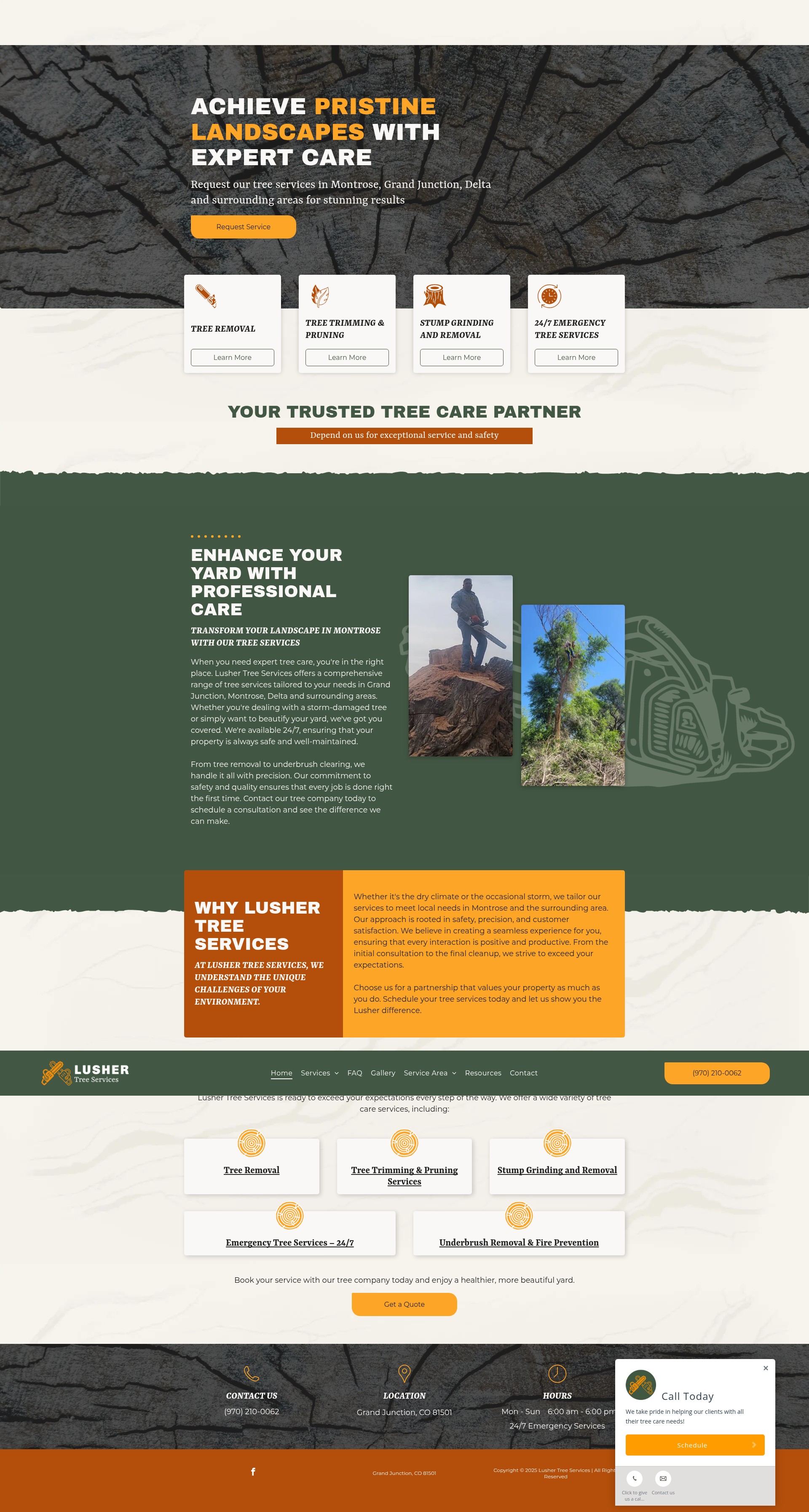 Screenshot of lushertreeservice.com