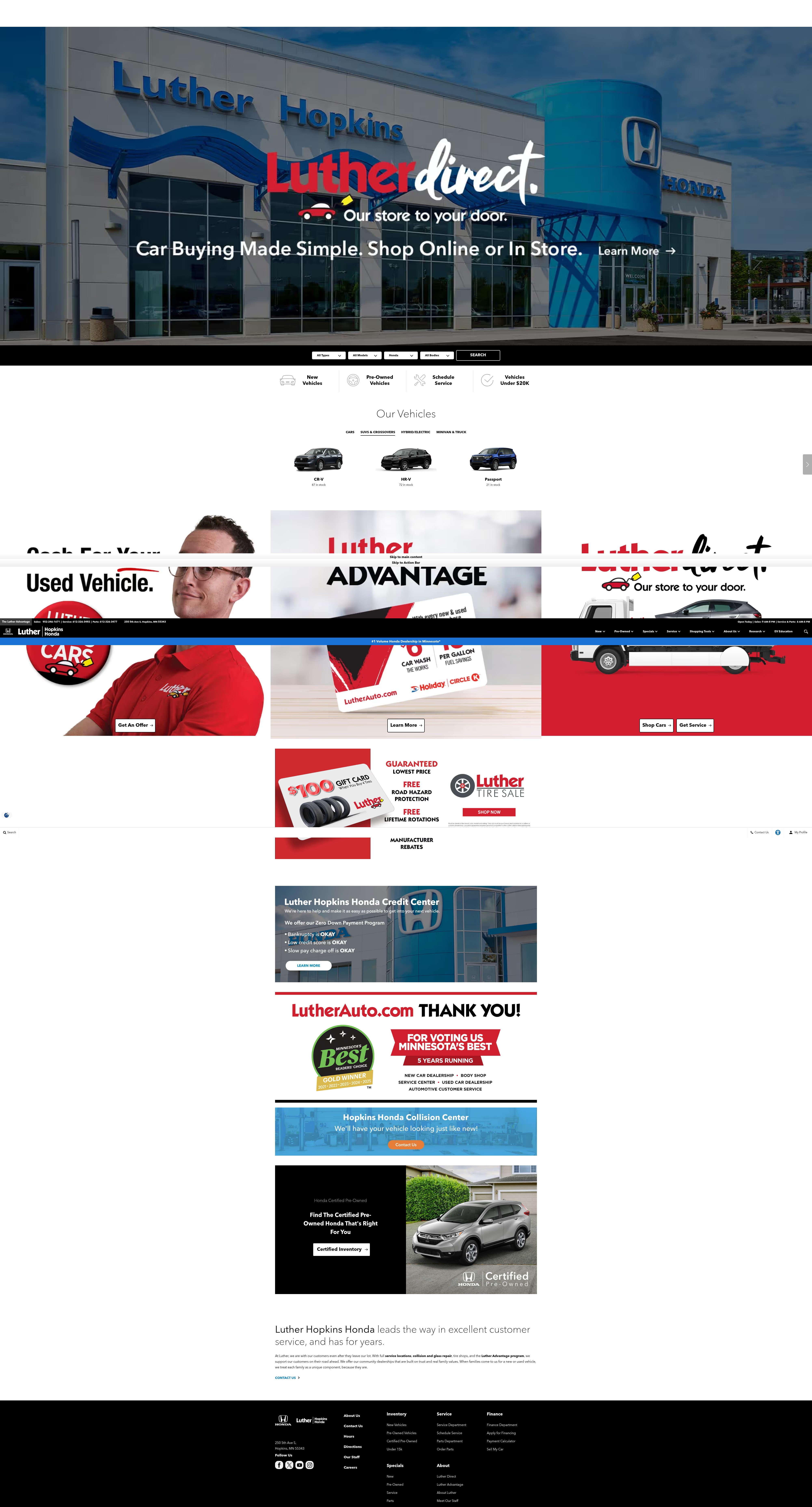 Screenshot of lutherhopkinshonda.com
