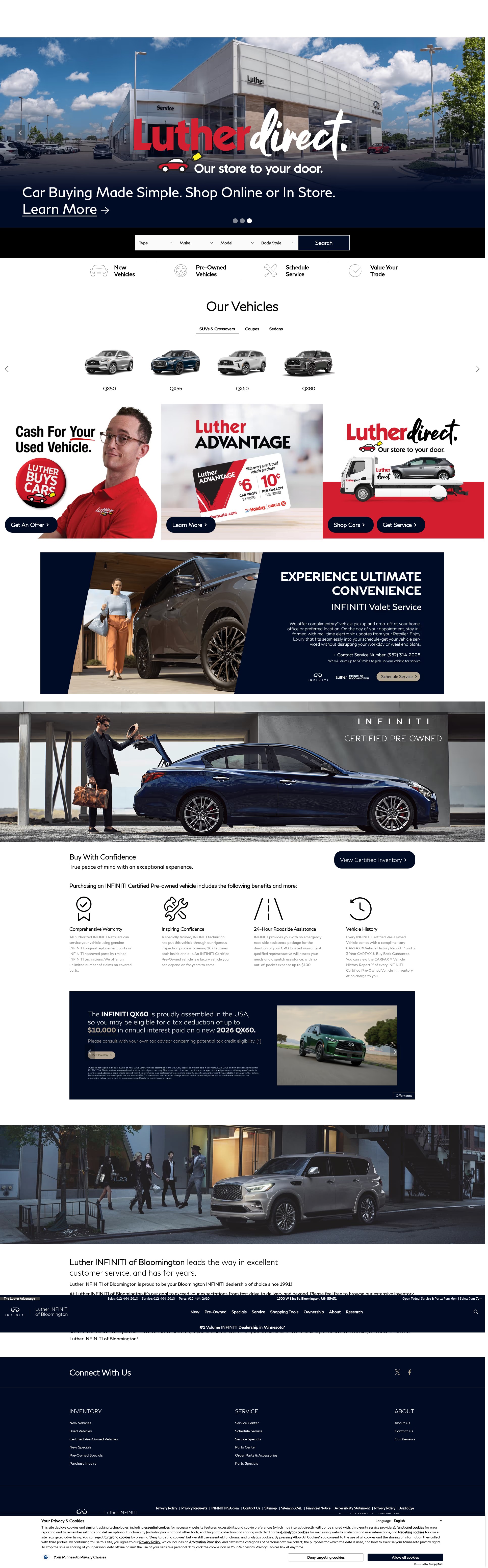 Screenshot of lutherinfiniti.com