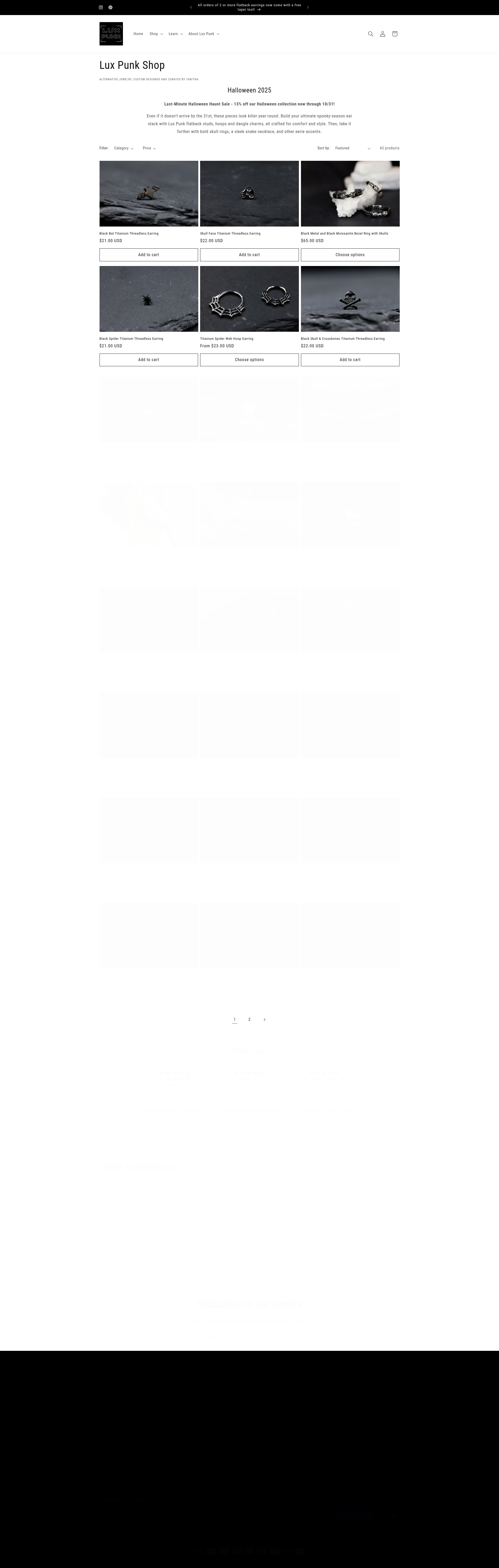 Screenshot of luxpunkshop.com