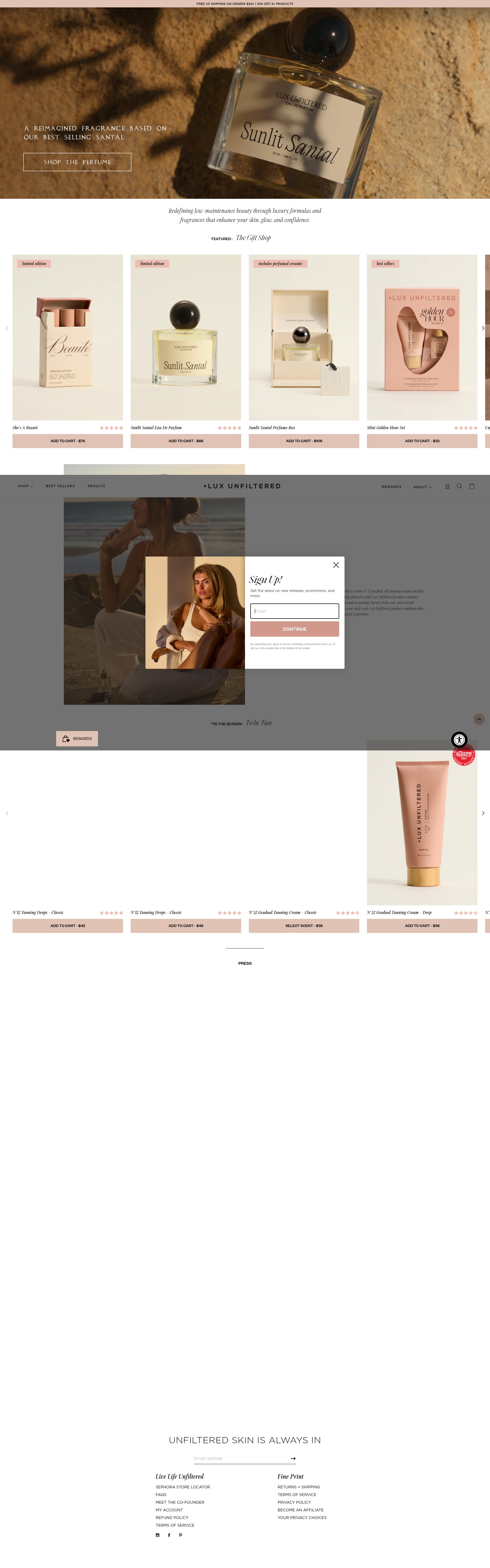 Screenshot of luxunfiltered.com