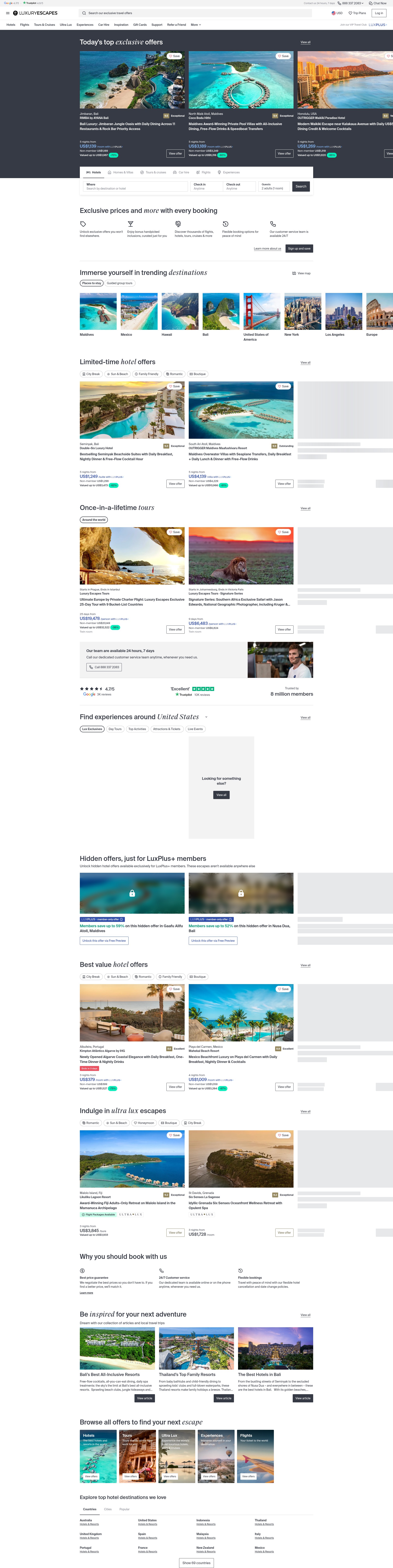 Screenshot of luxuryescapes.com