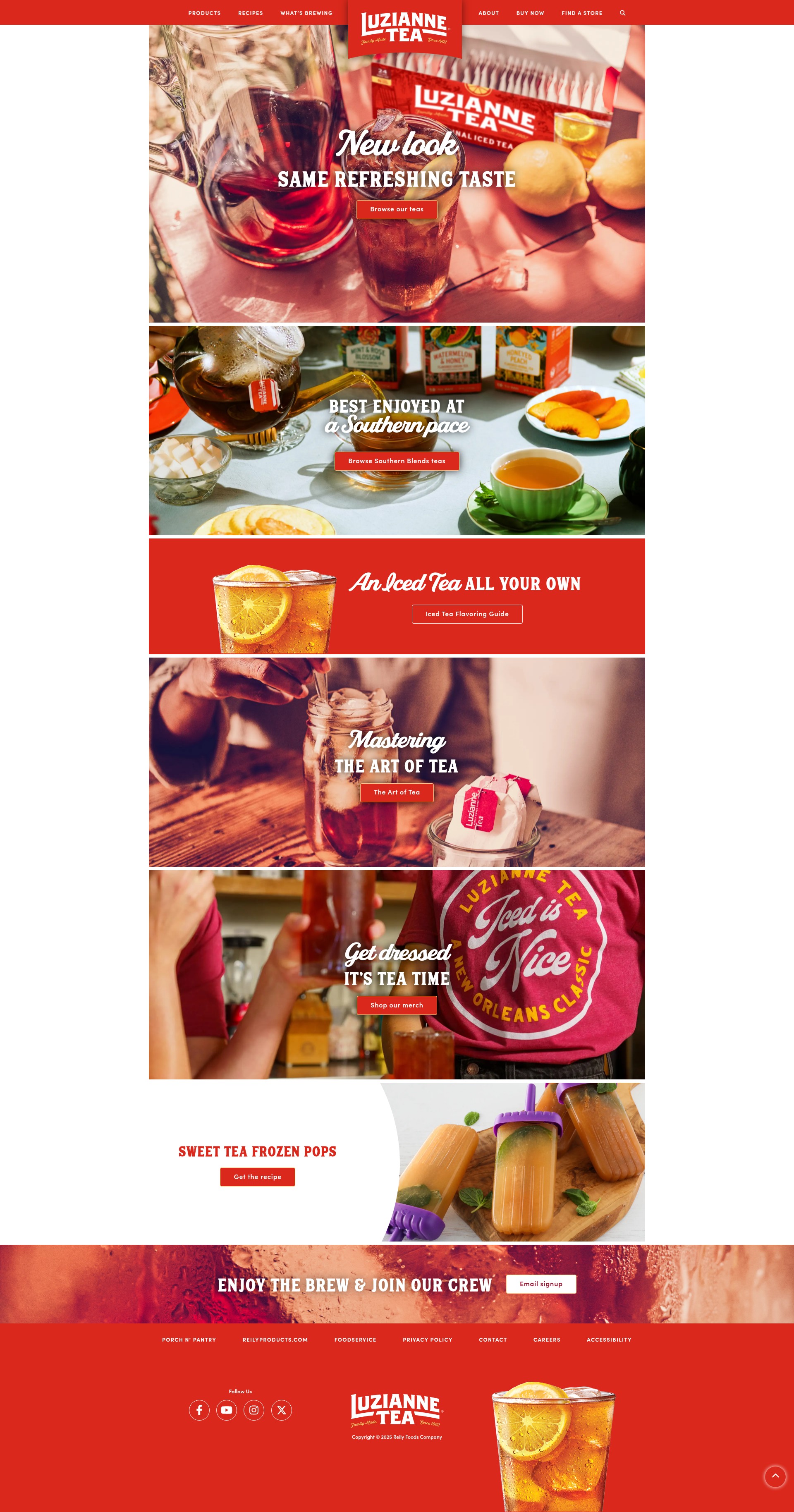 Screenshot of luzianne.com