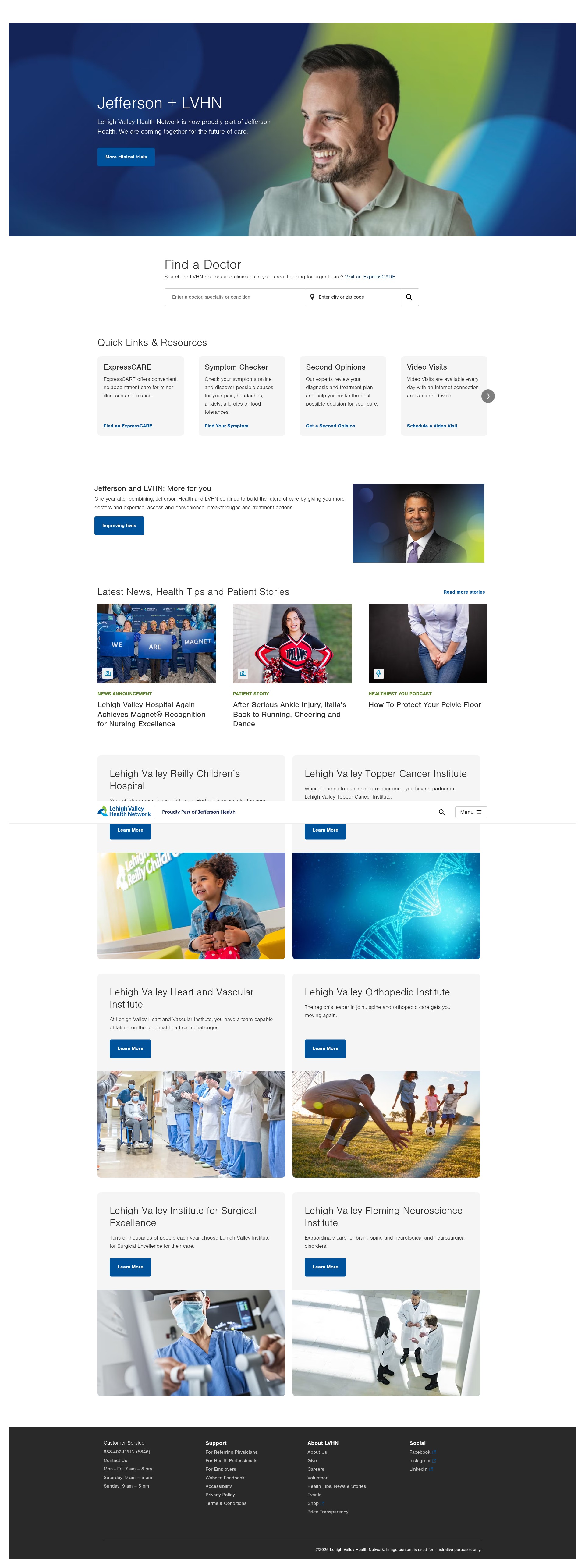 Screenshot of lvhn.org