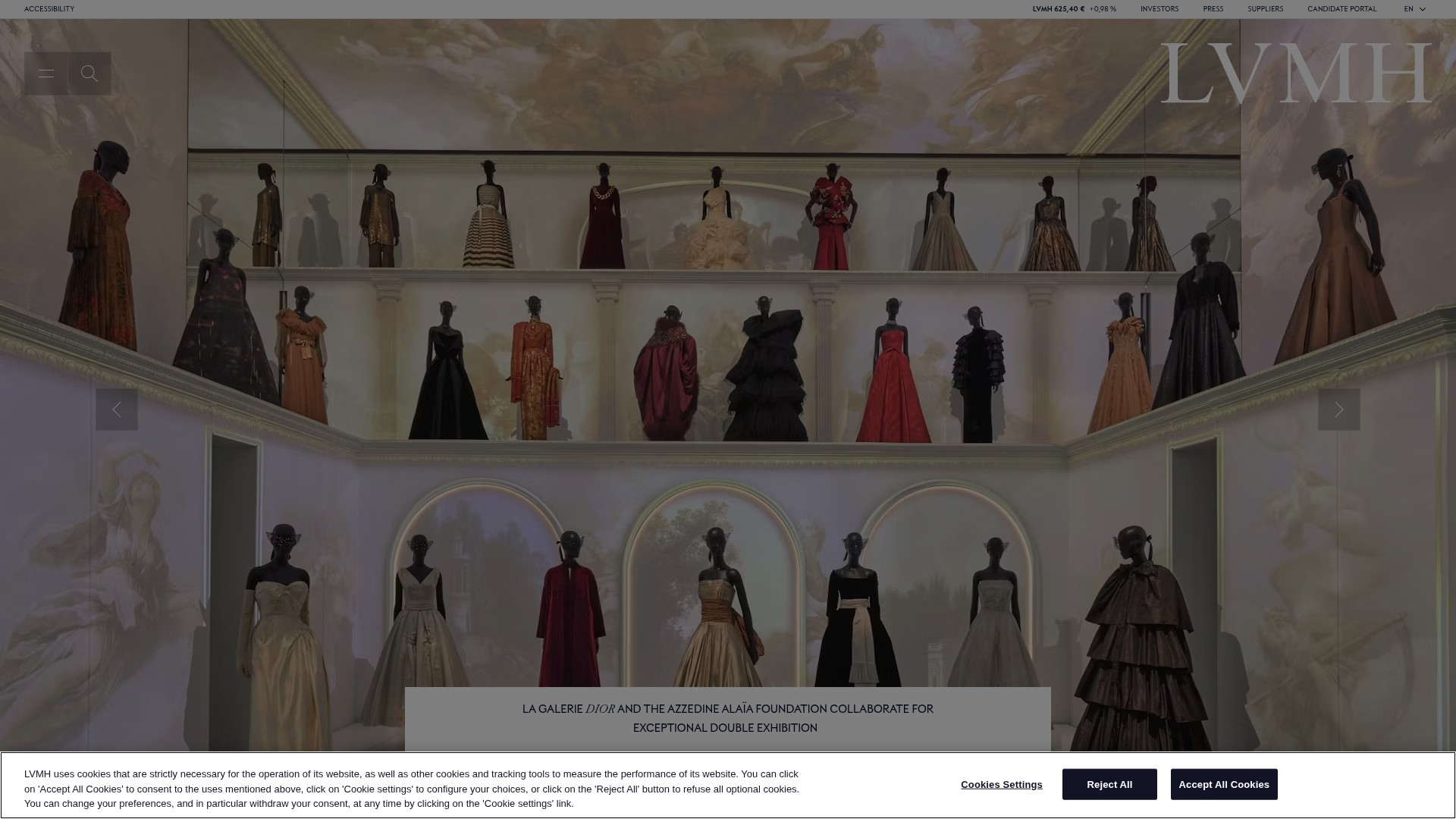 Screenshot of lvmh.com