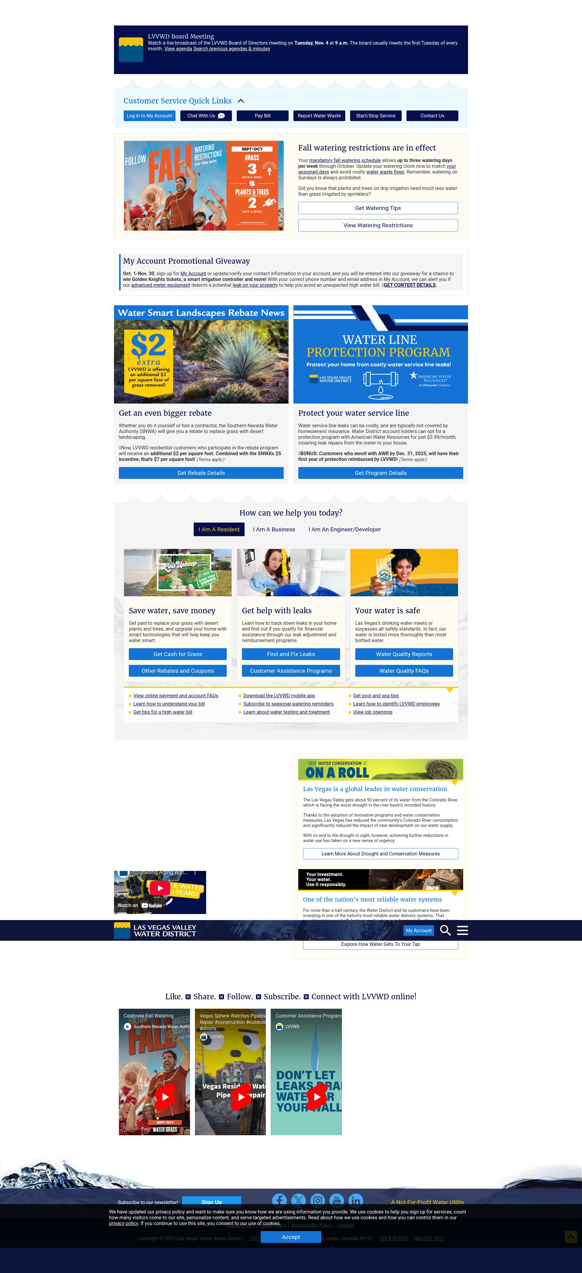 Screenshot of lvvwd.com