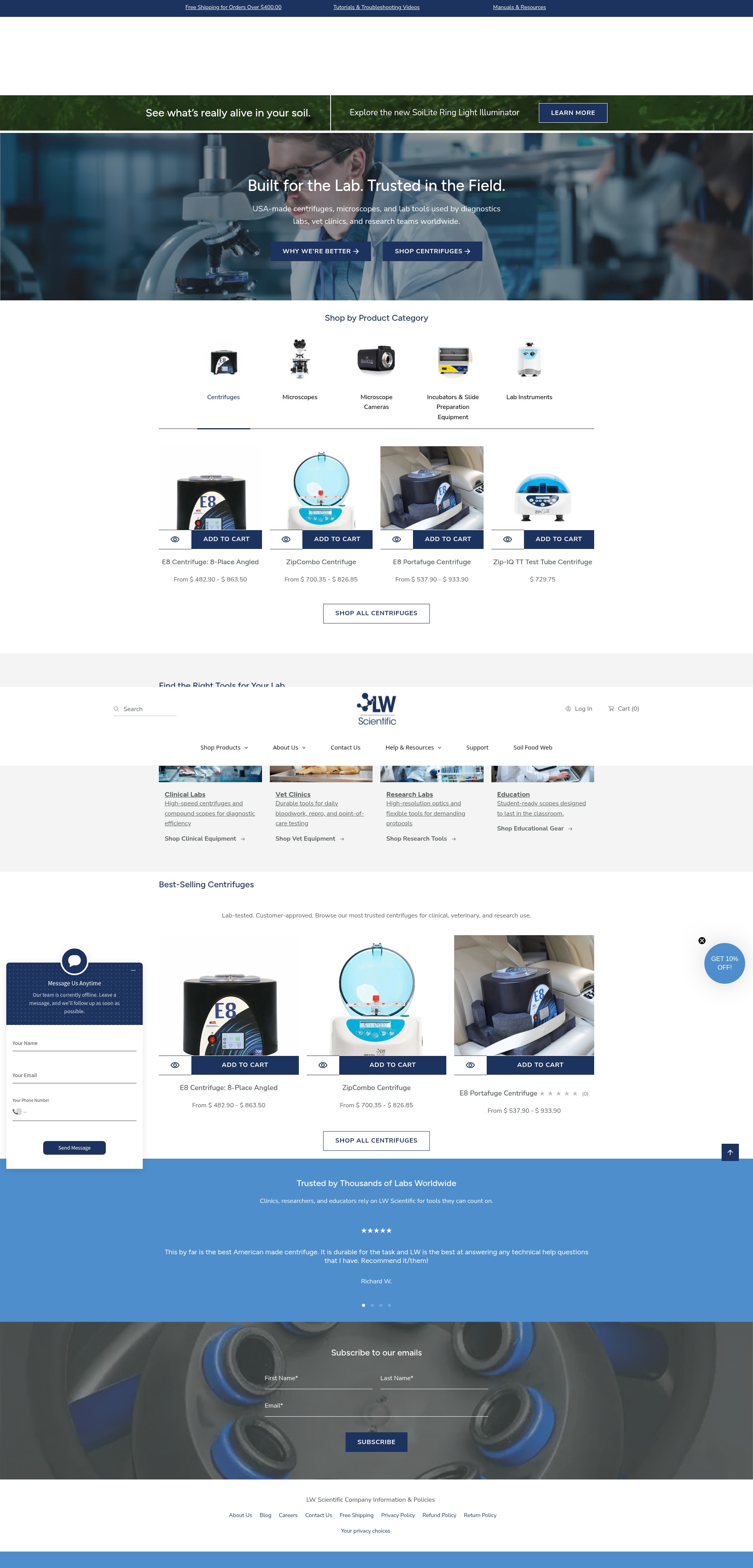 Screenshot of lwscientific.com