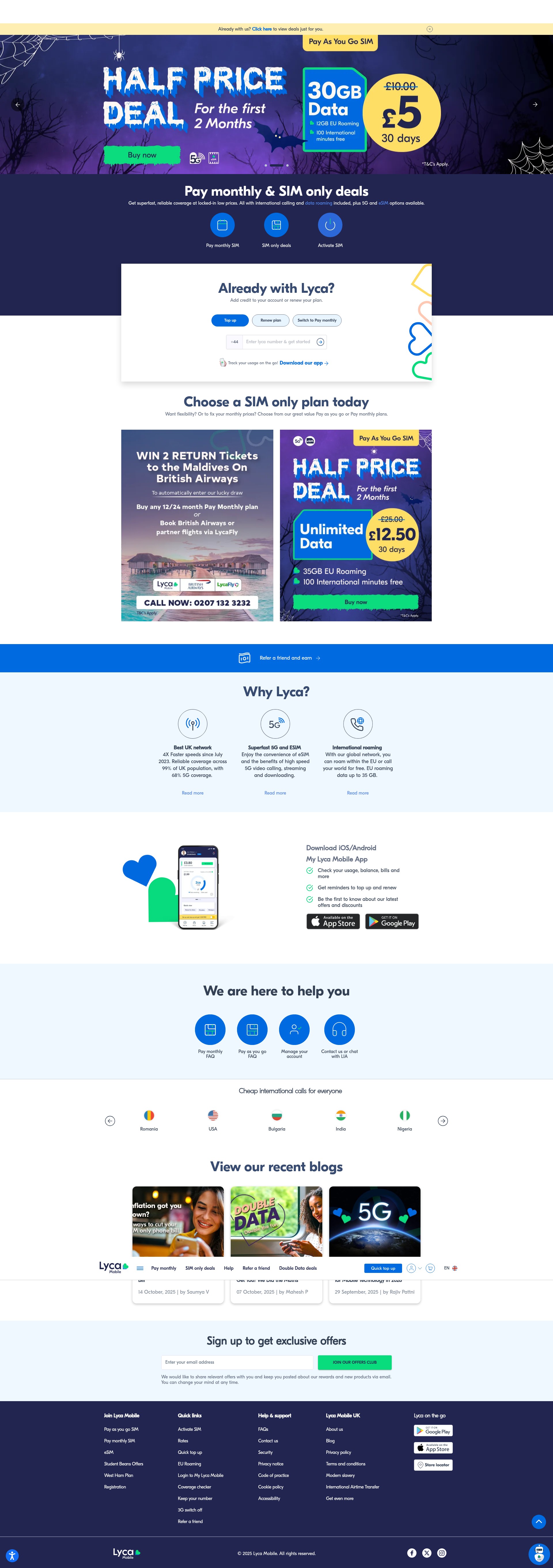 Screenshot of lycamobile.co.uk