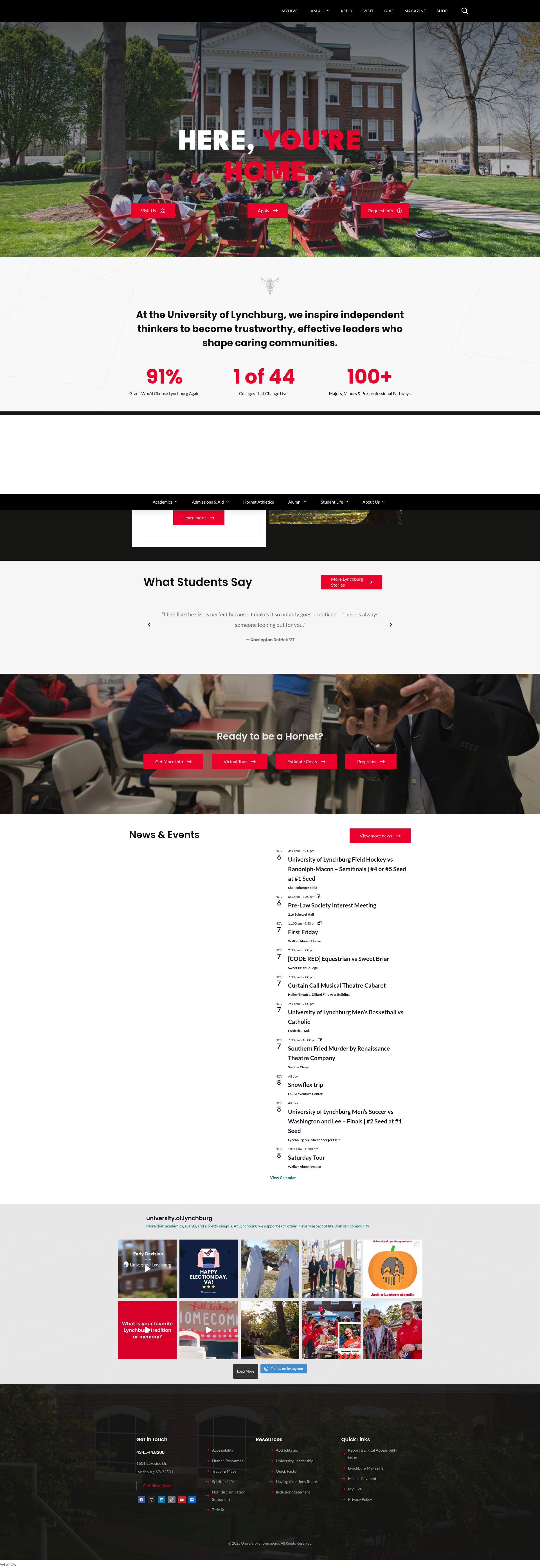 Screenshot of lynchburg.edu