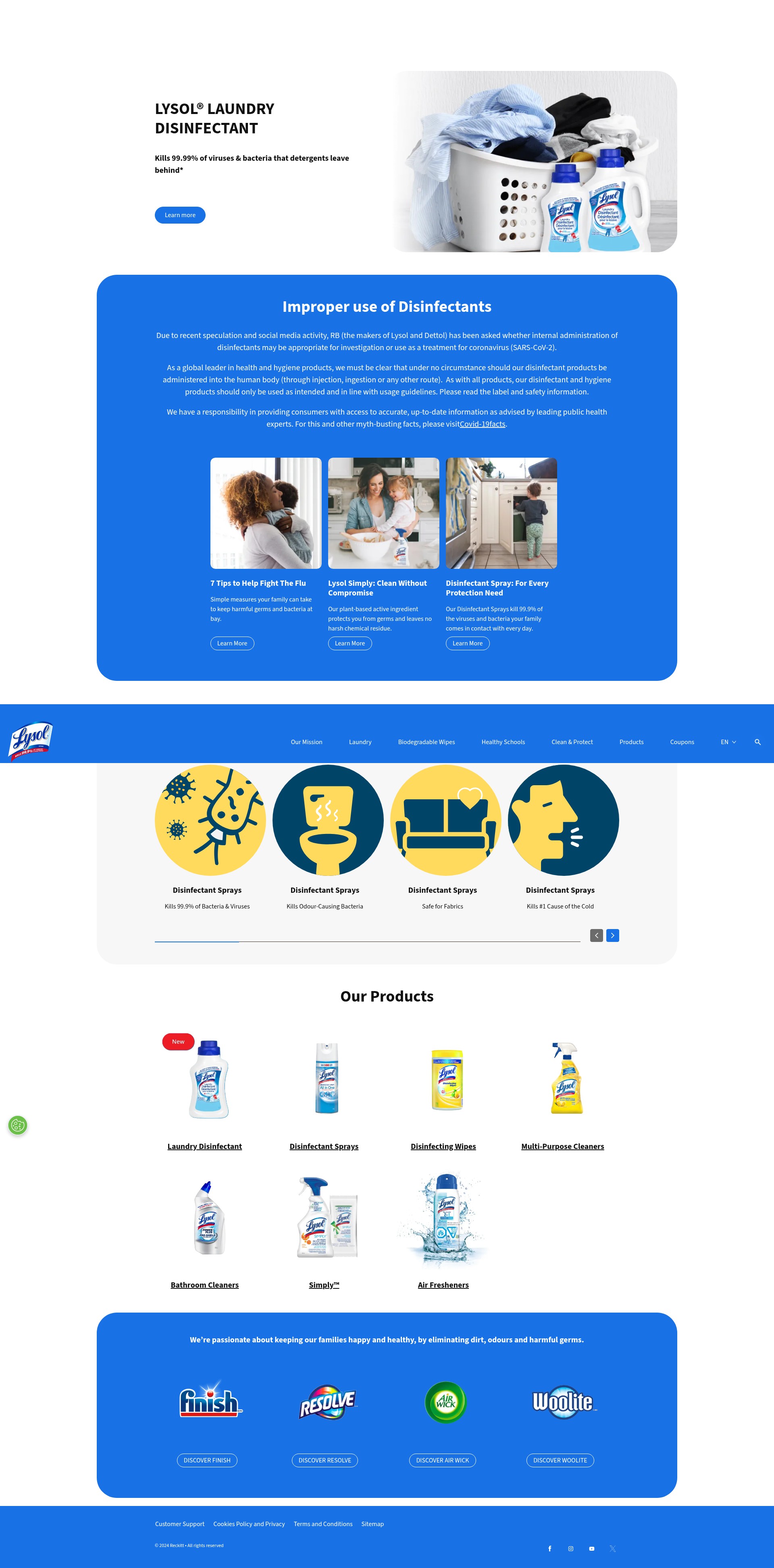Screenshot of lysol.ca