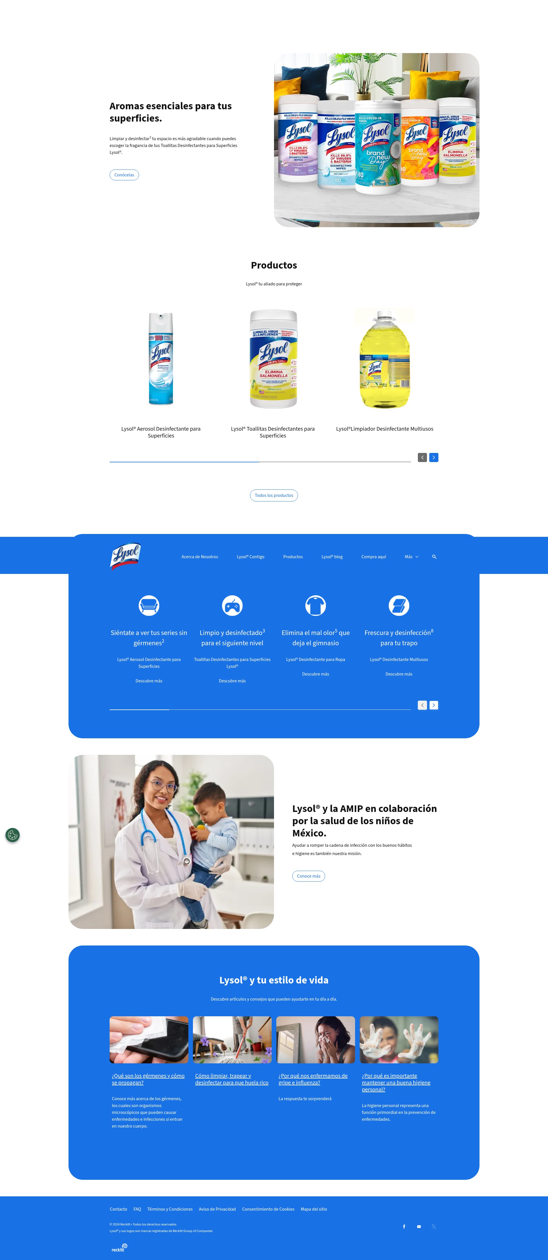Screenshot of lysol.com.mx