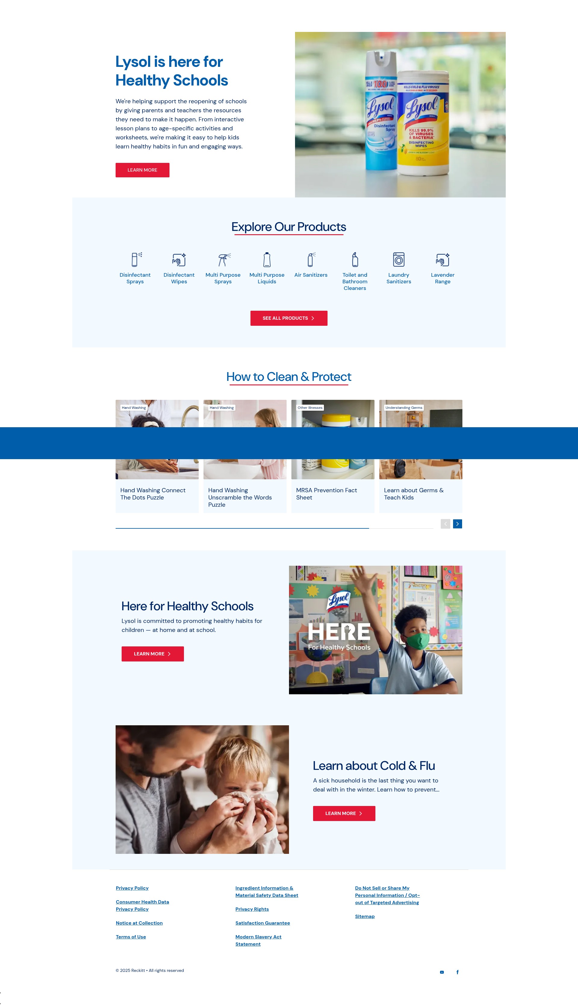 Screenshot of lysol.com