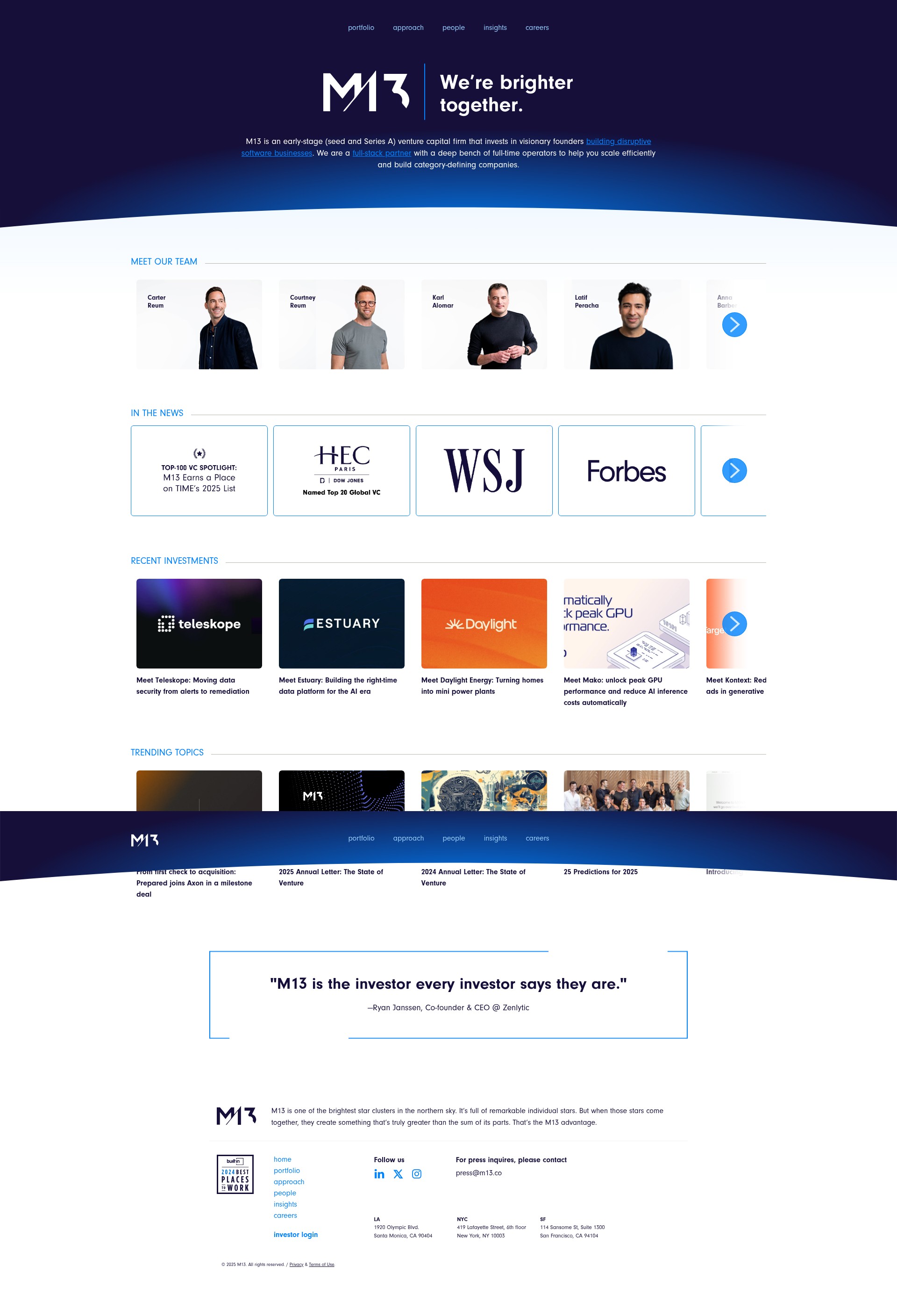 Screenshot of m13.co