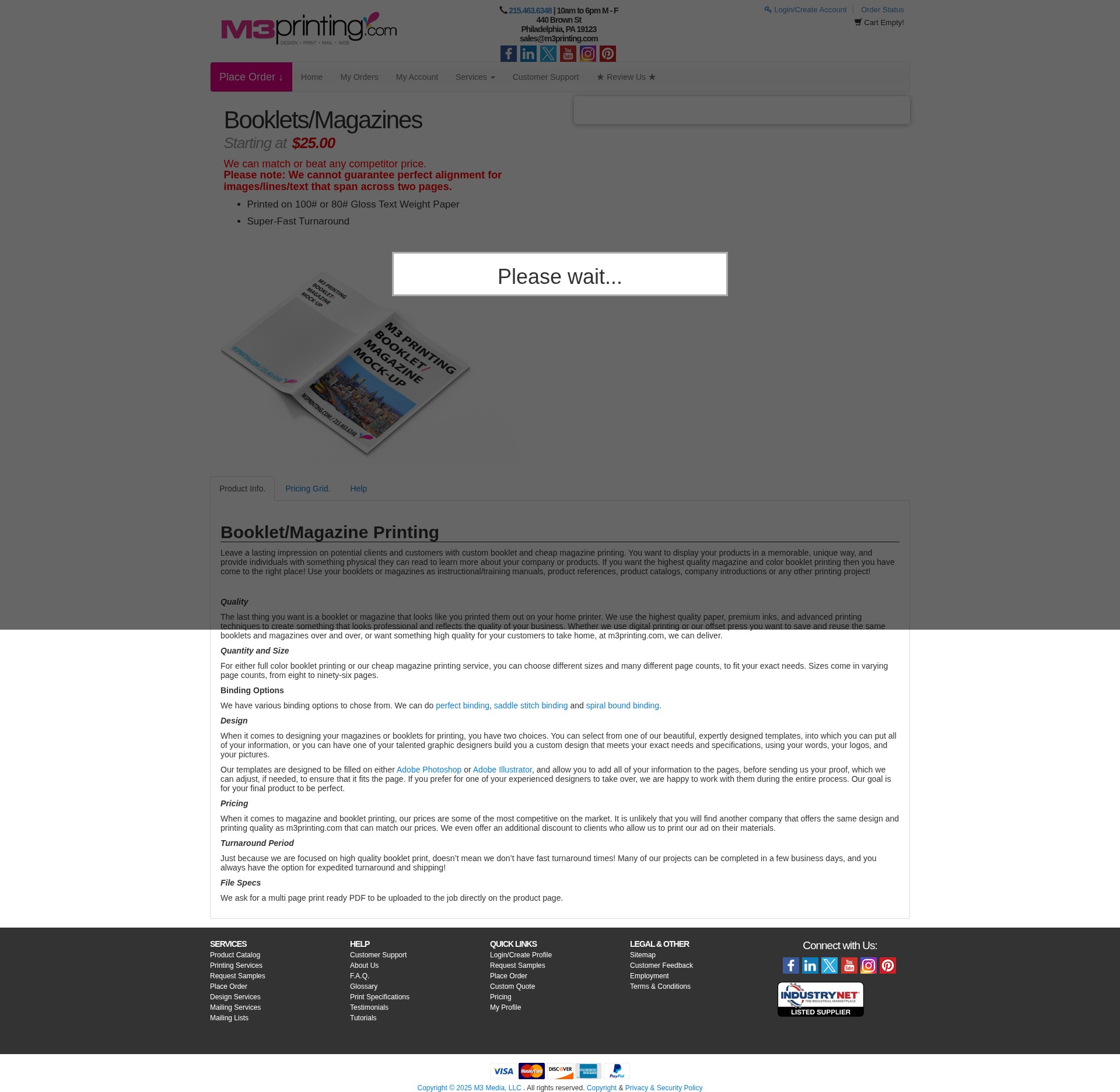 Screenshot of m3printing.com