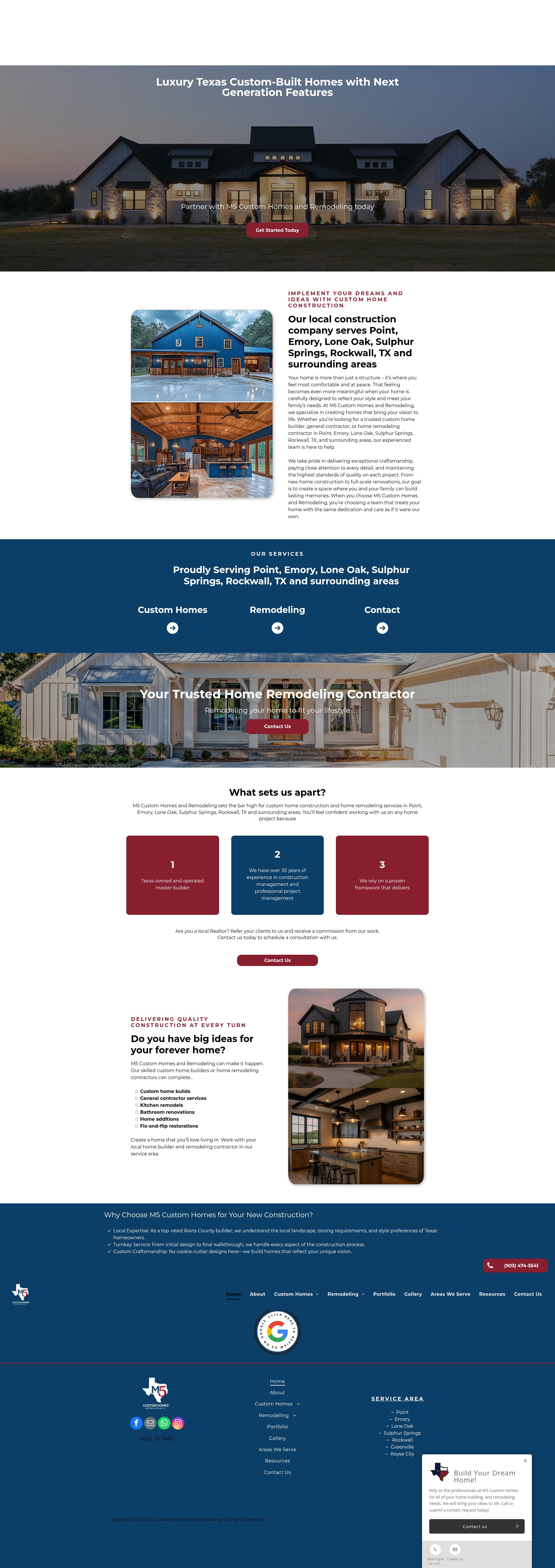 Screenshot of m5customhomes.com