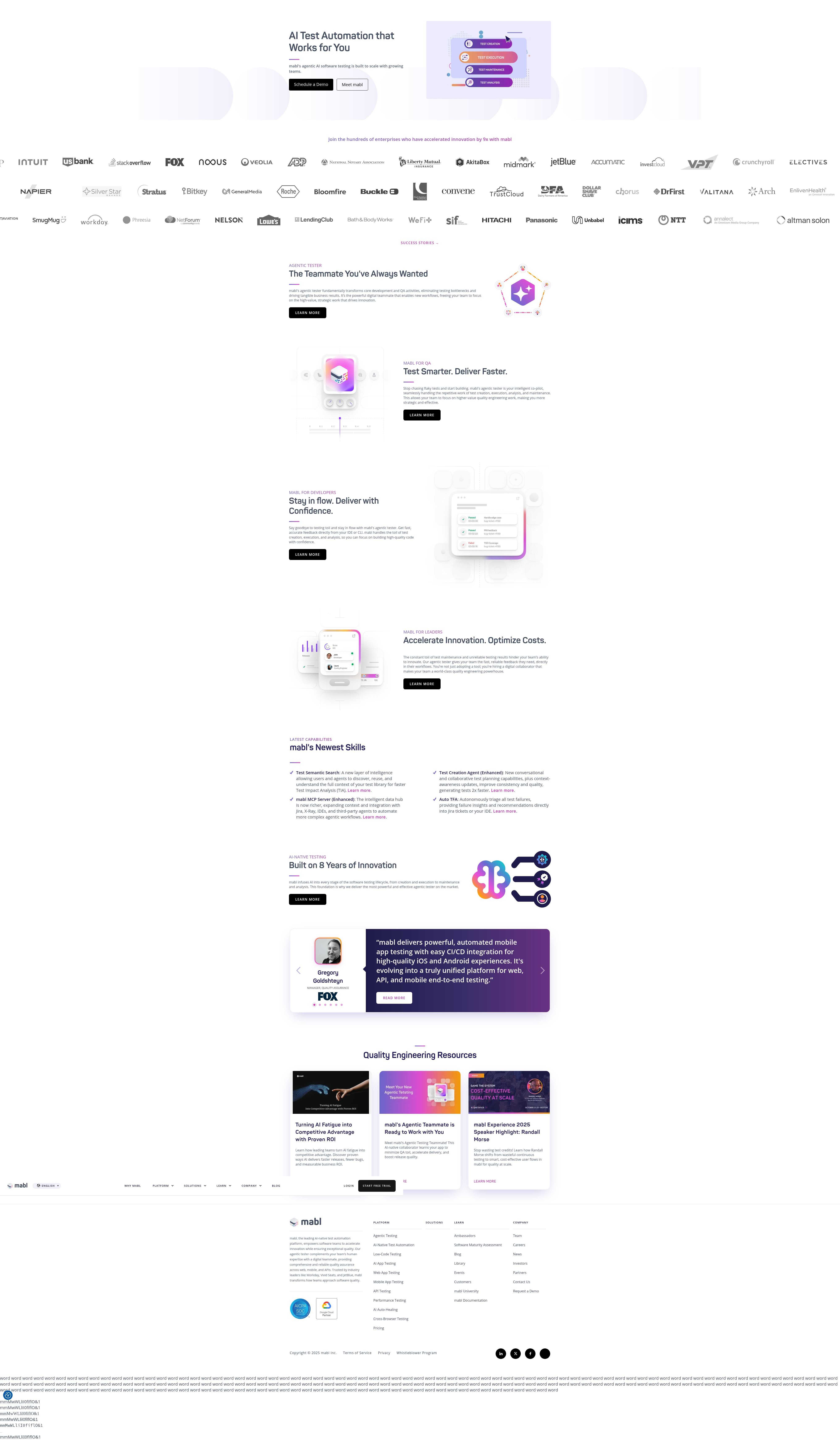 Screenshot of mabl.com