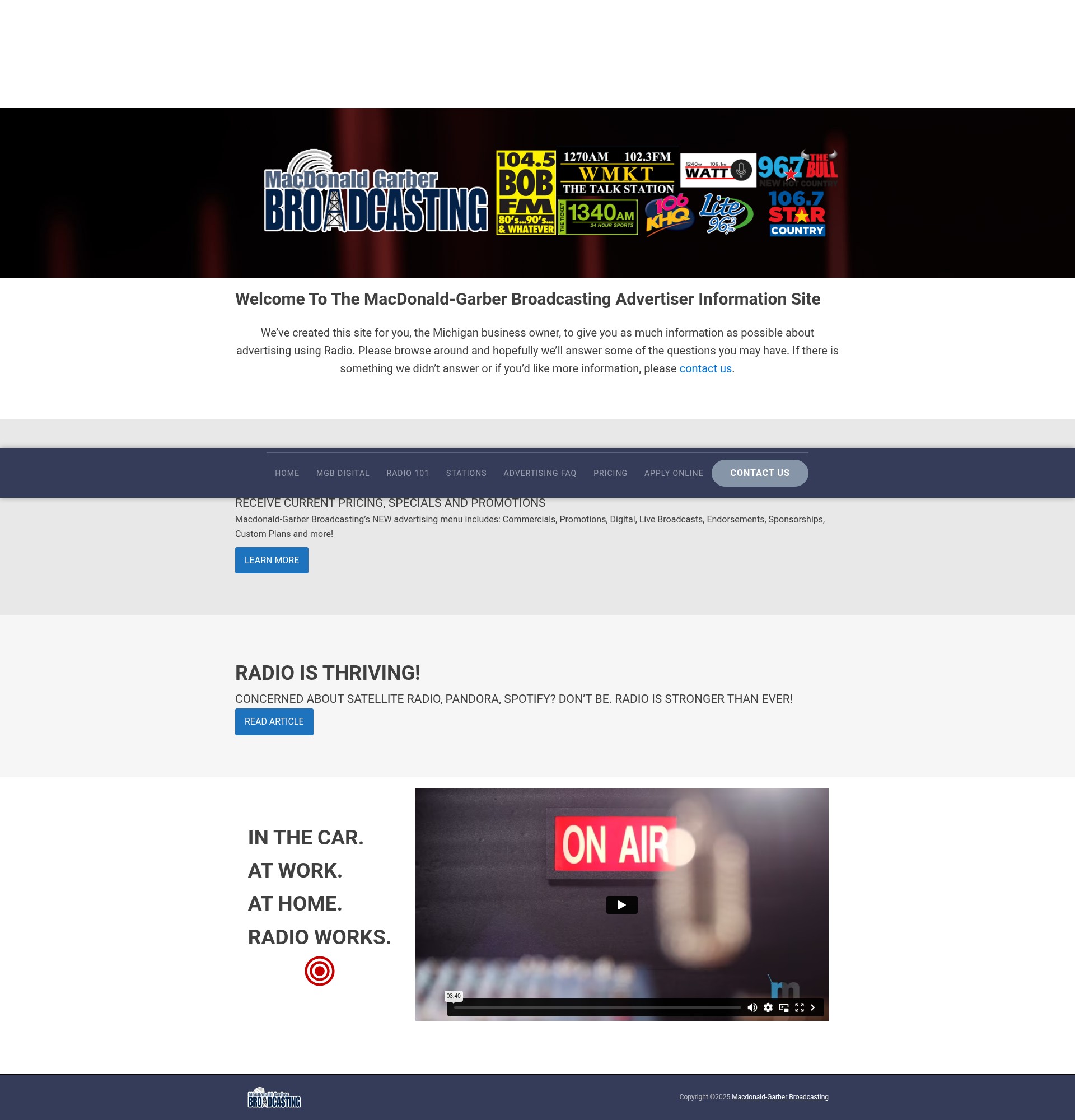 Screenshot of macdonaldgarberbroadcasting.com