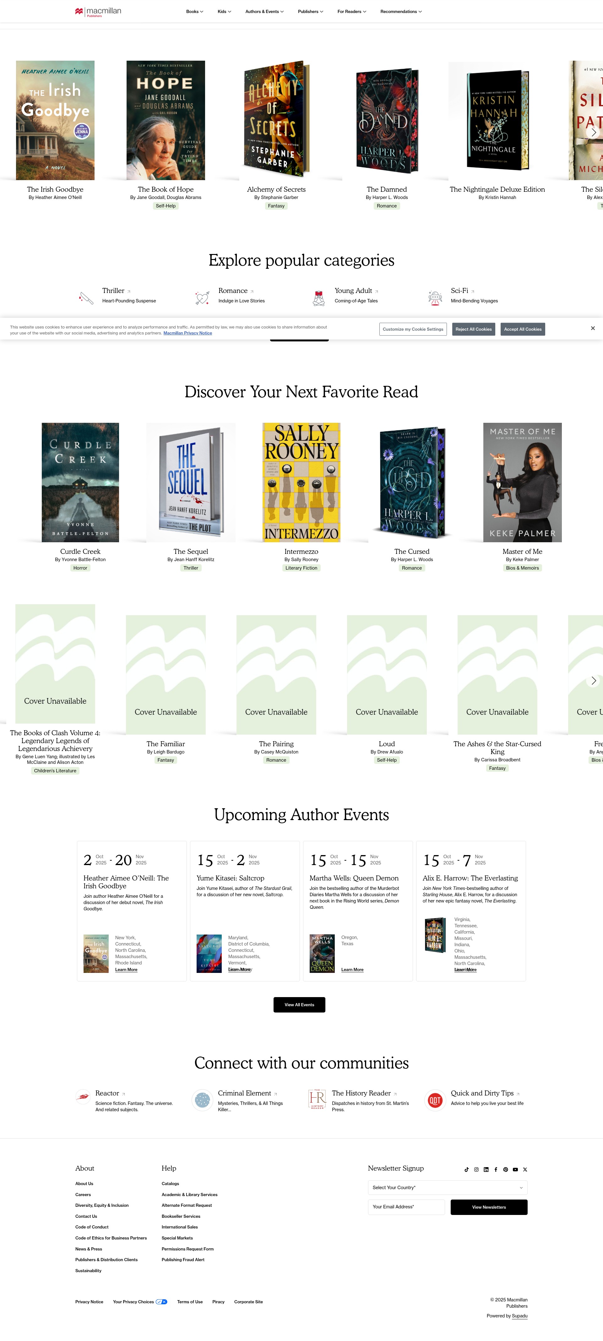 Screenshot of macmillan.com