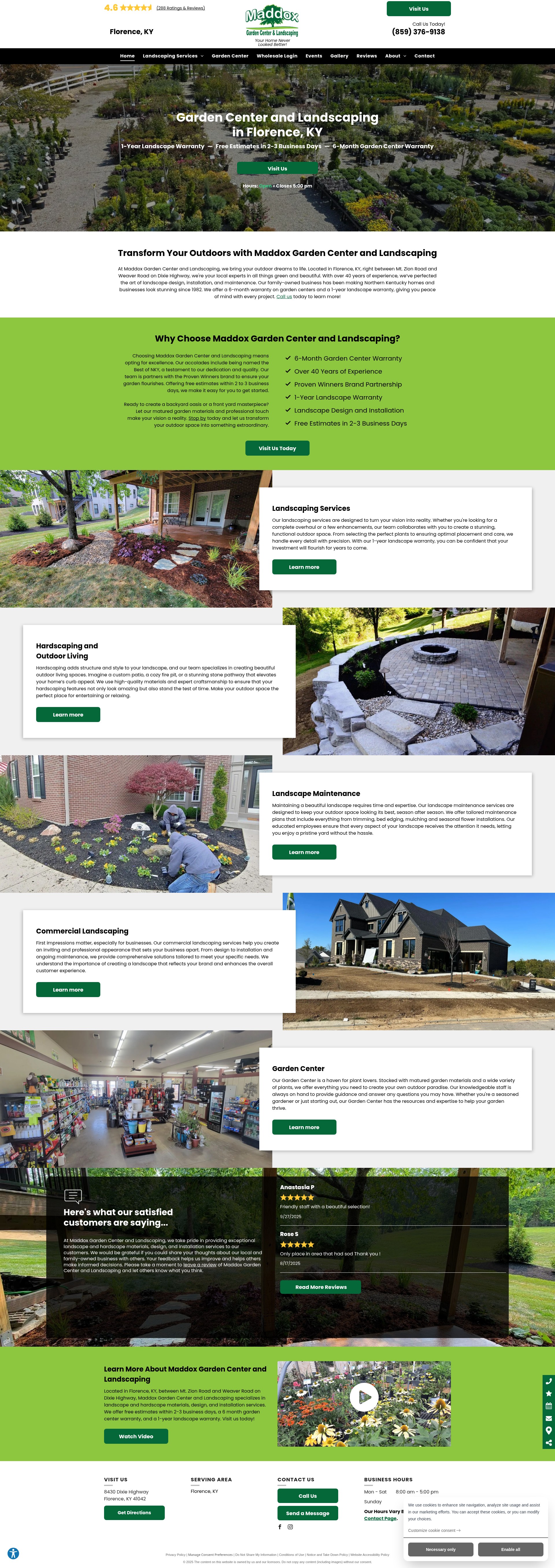 Screenshot of maddoxgardencenter.com
