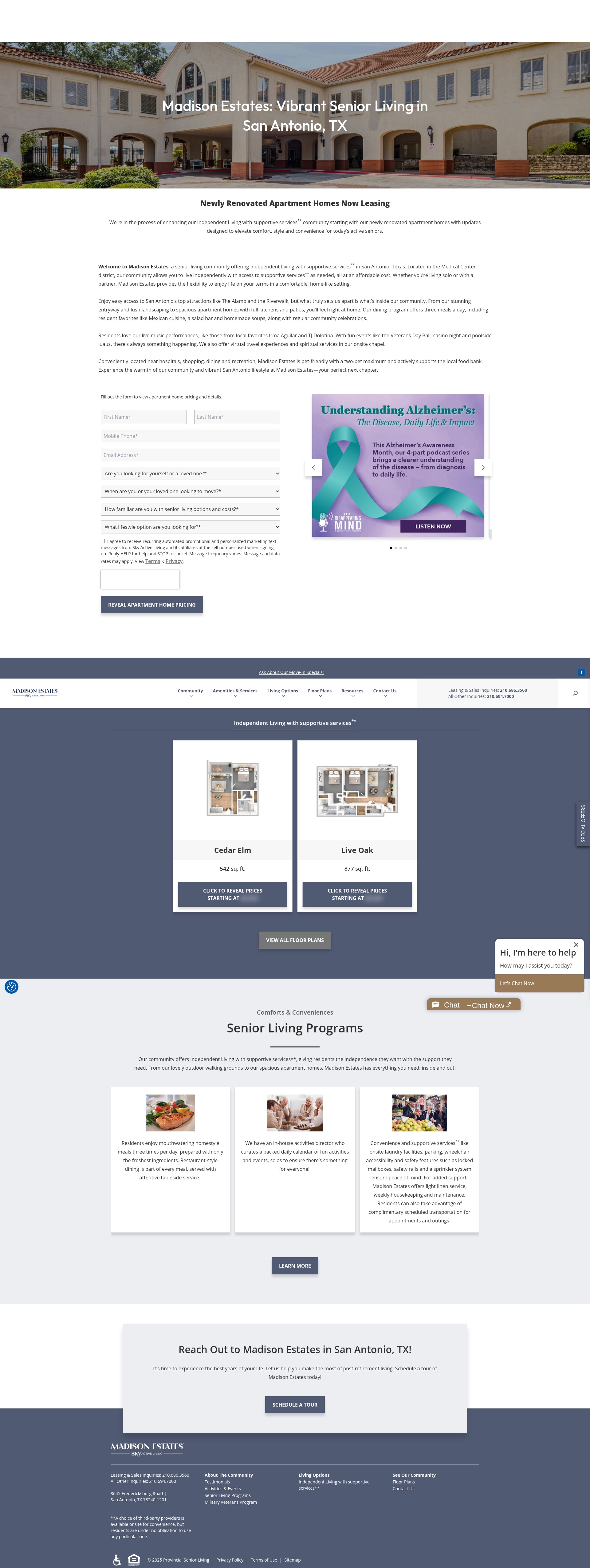 Screenshot of madisonestatesseniorliving.com
