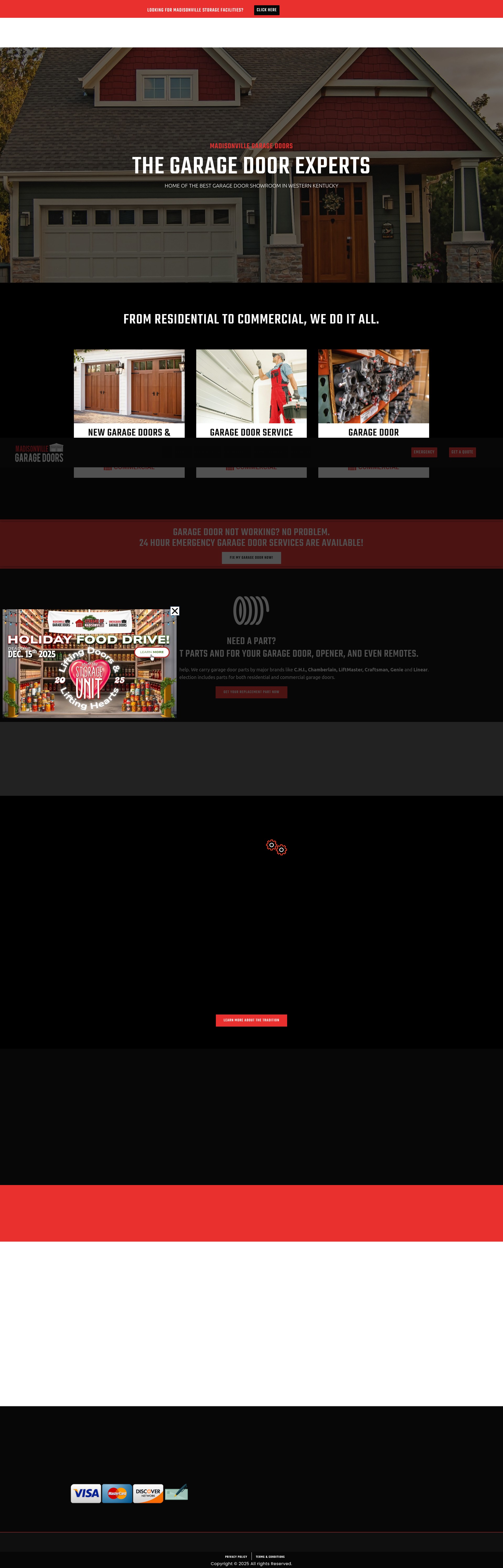 Screenshot of madisonvillegaragedoors.com