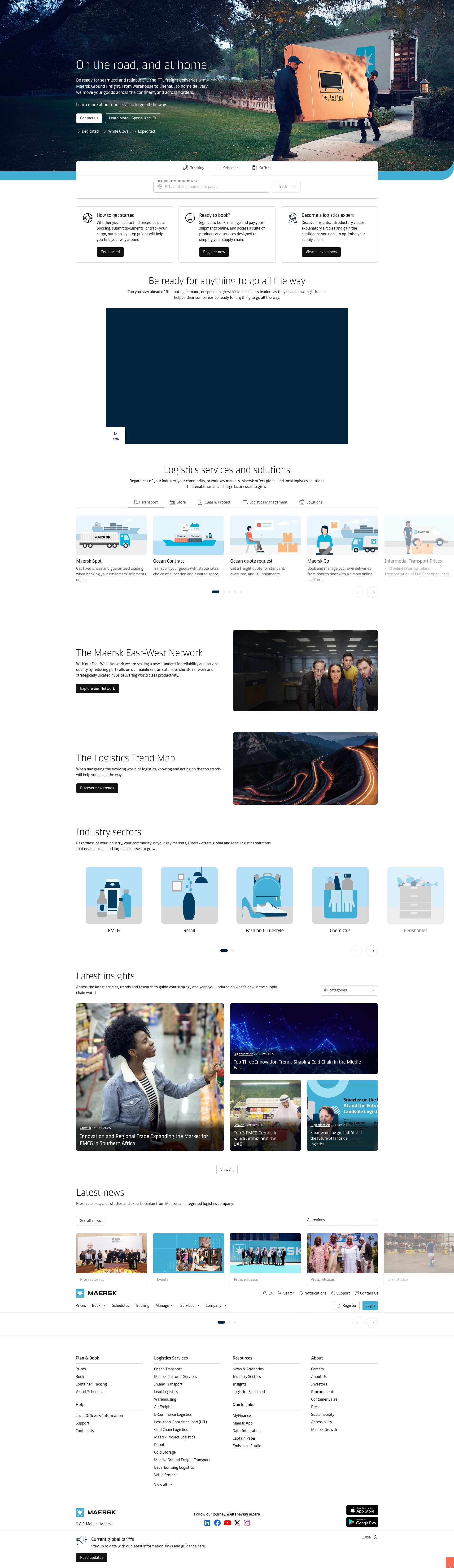 Screenshot of maersk.com