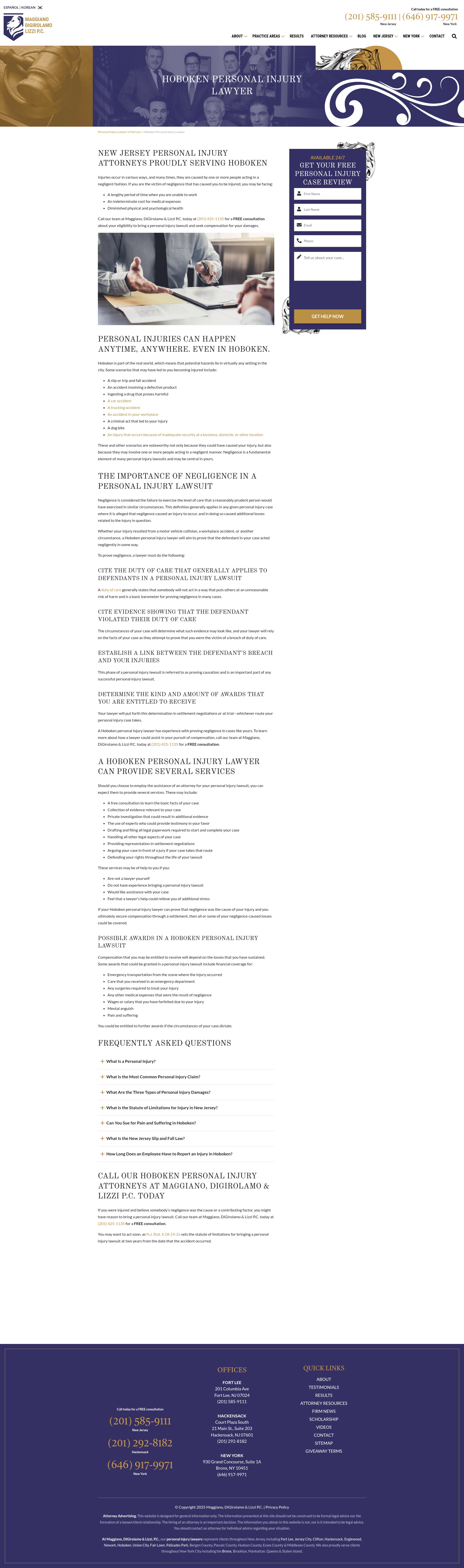 Screenshot of maggianolaw.com