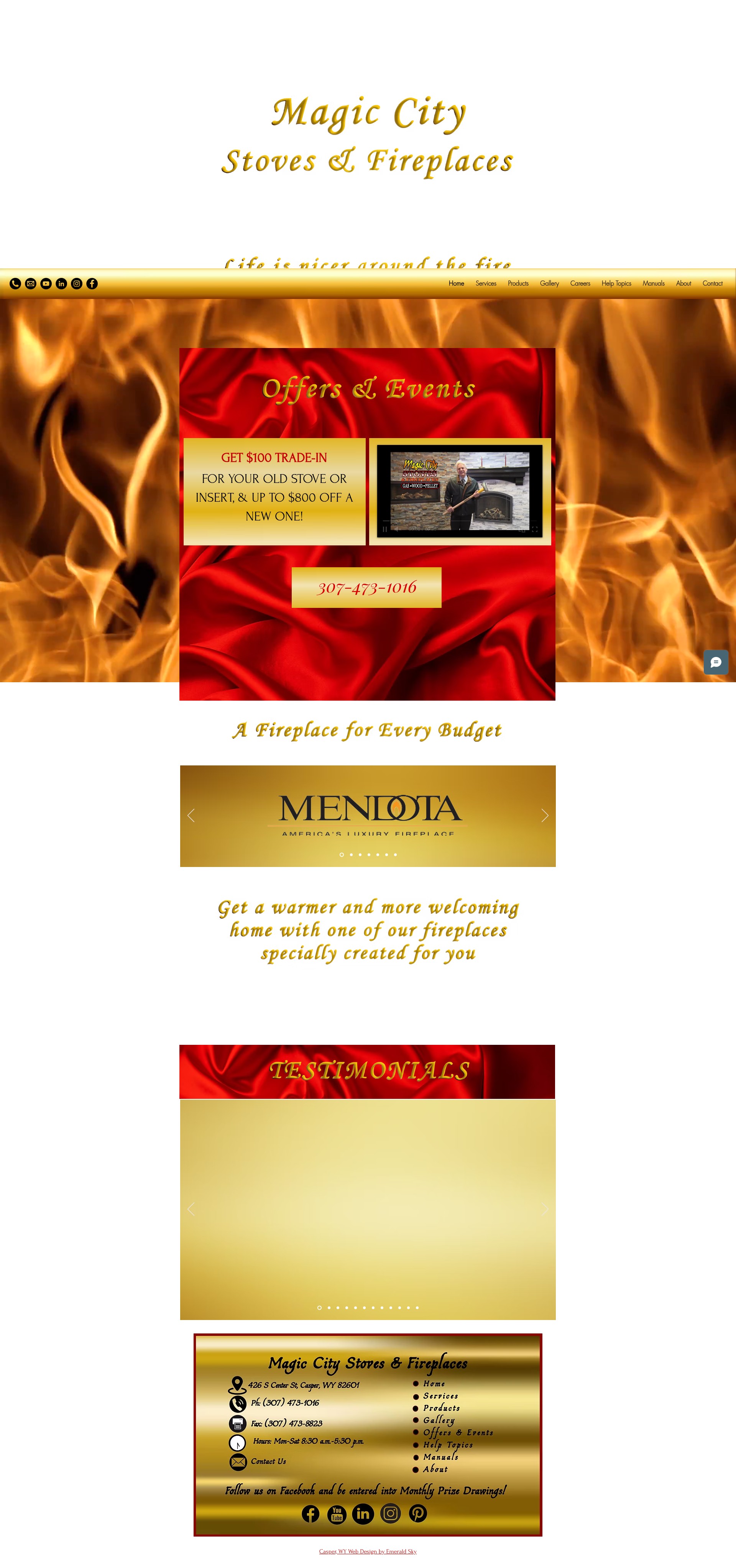Screenshot of magiccitystoves.com