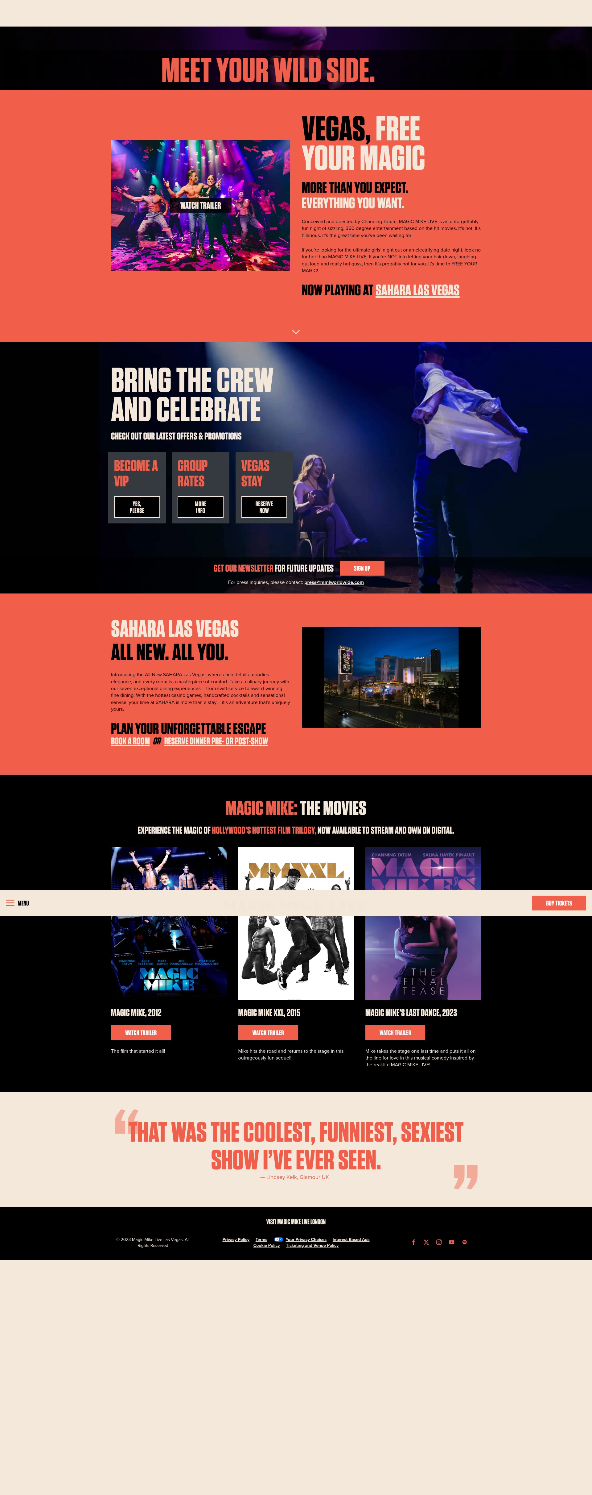 Screenshot of magicmikelivelasvegas.com