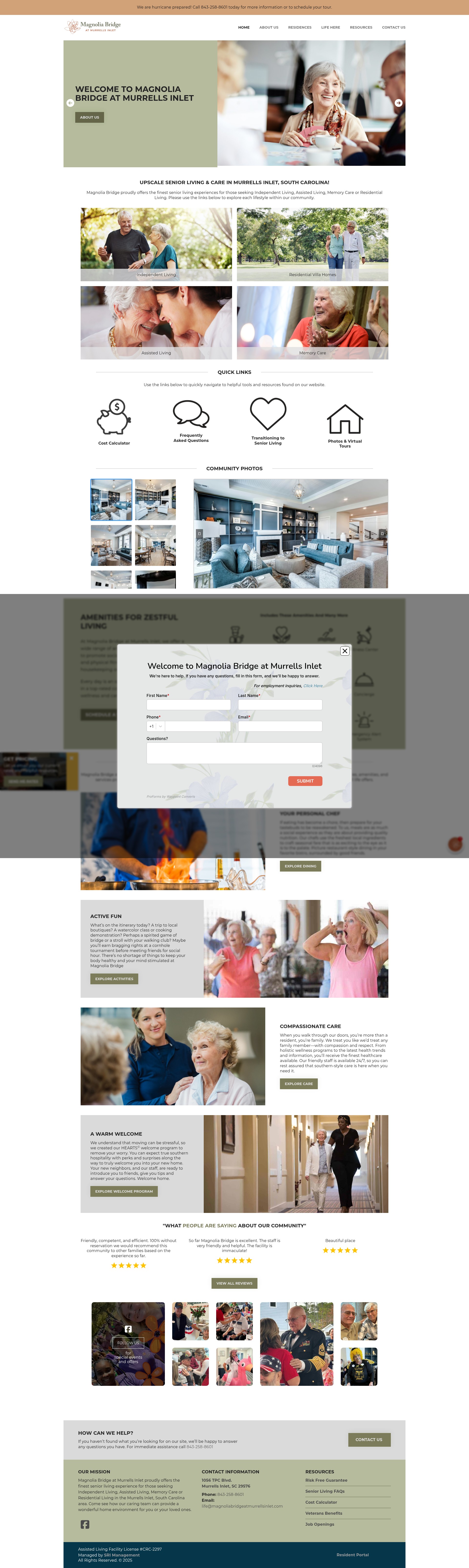 Screenshot of magnoliabridgeatmurrellsinlet.com