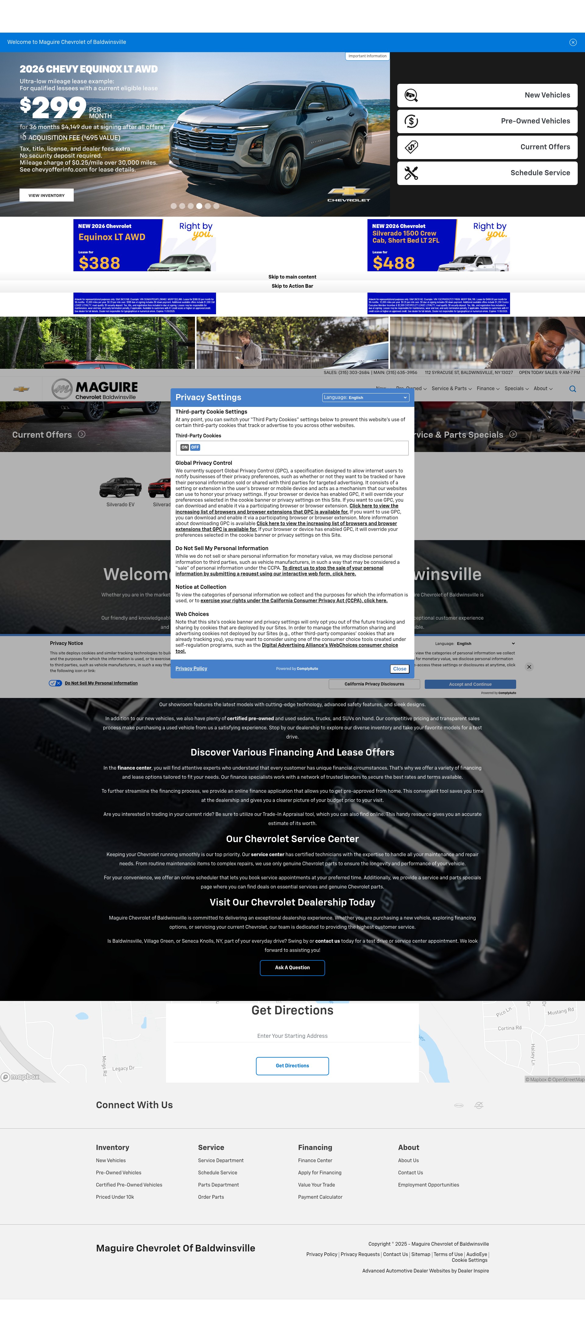 Screenshot of maguirechevroletofbaldwinsville.com