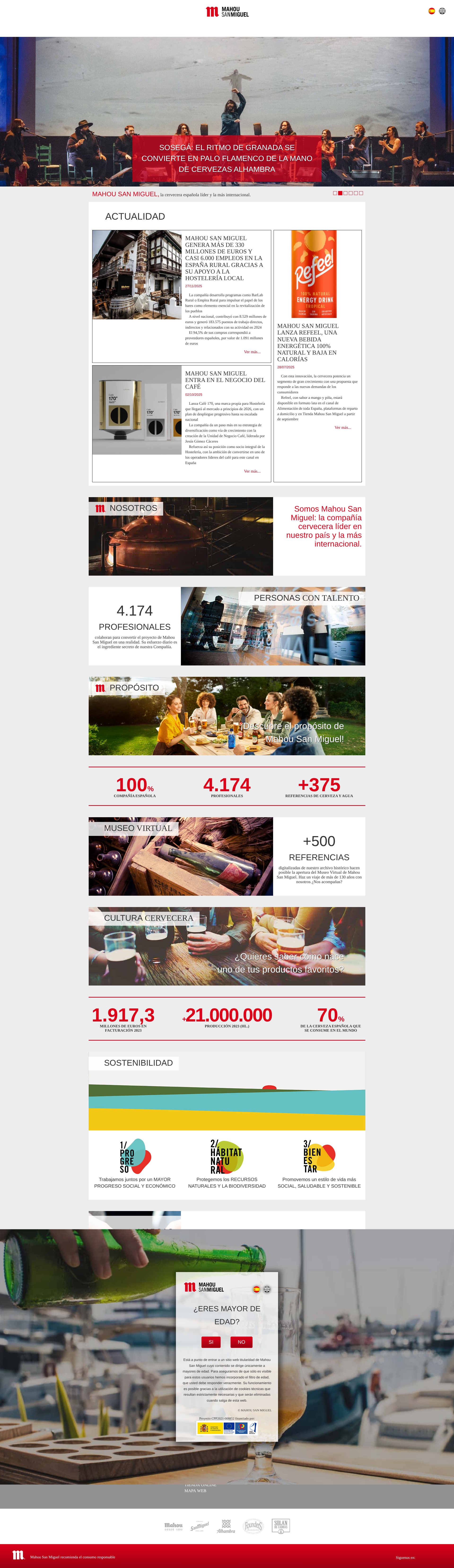 Screenshot of mahou-sanmiguel.com