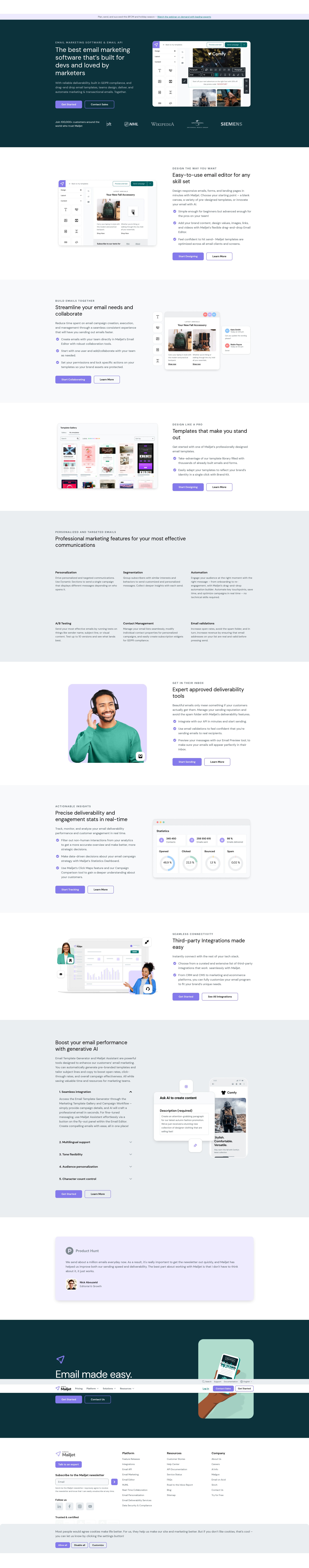 Screenshot of mailjet.com