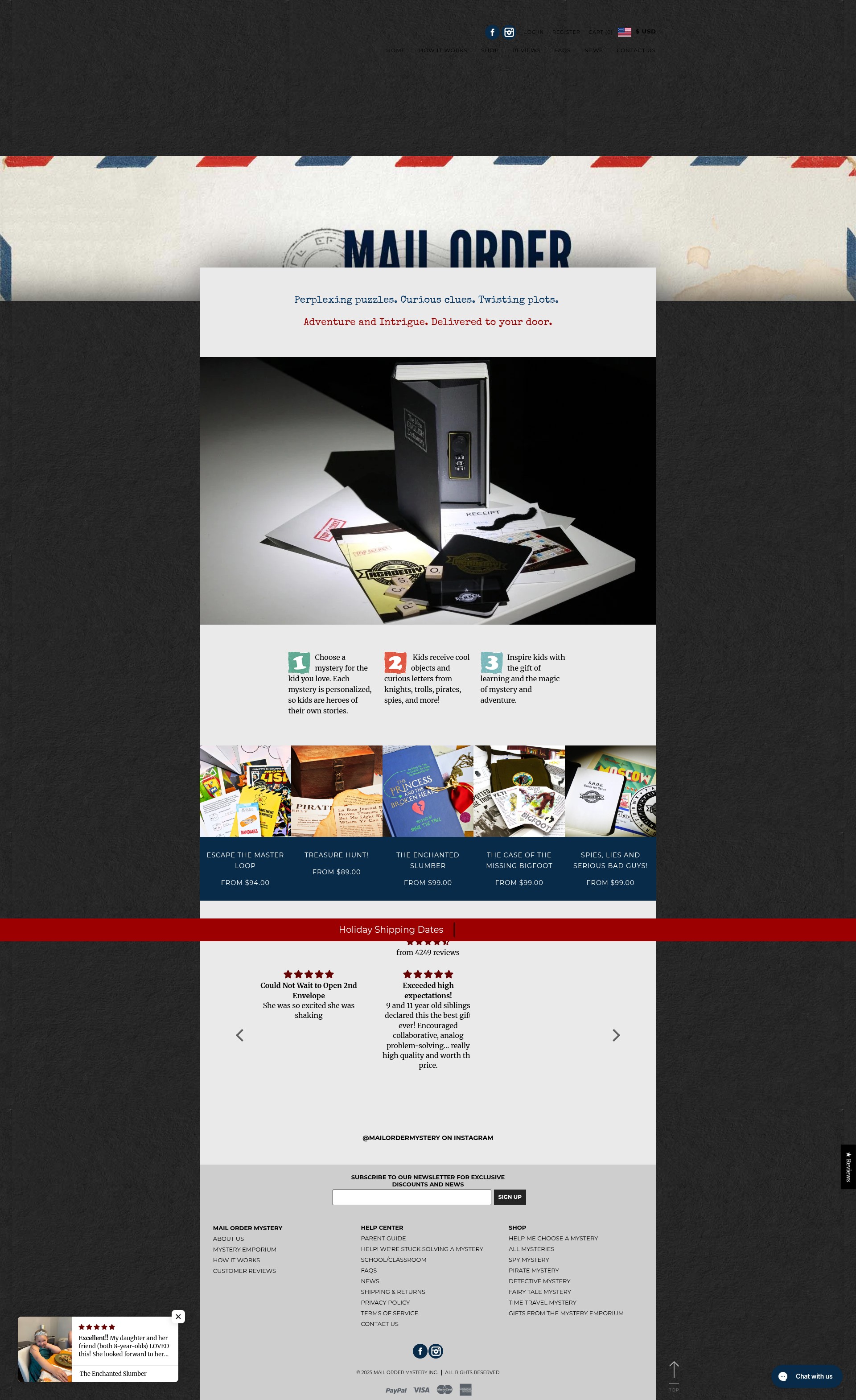 Screenshot of mailordermystery.com