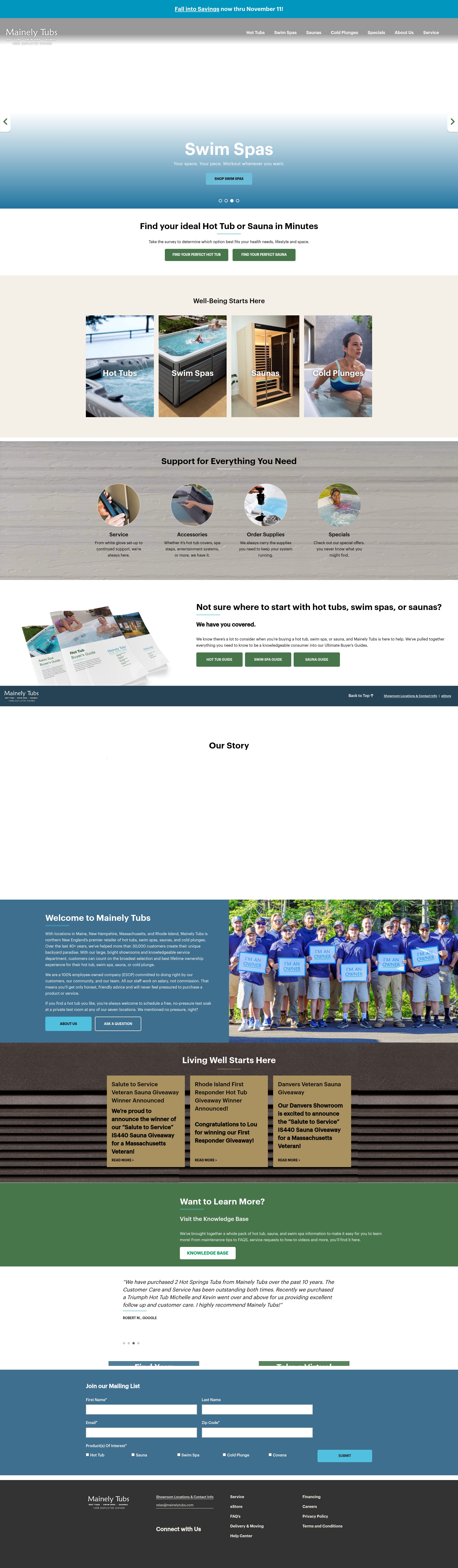 Screenshot of mainelytubs.com
