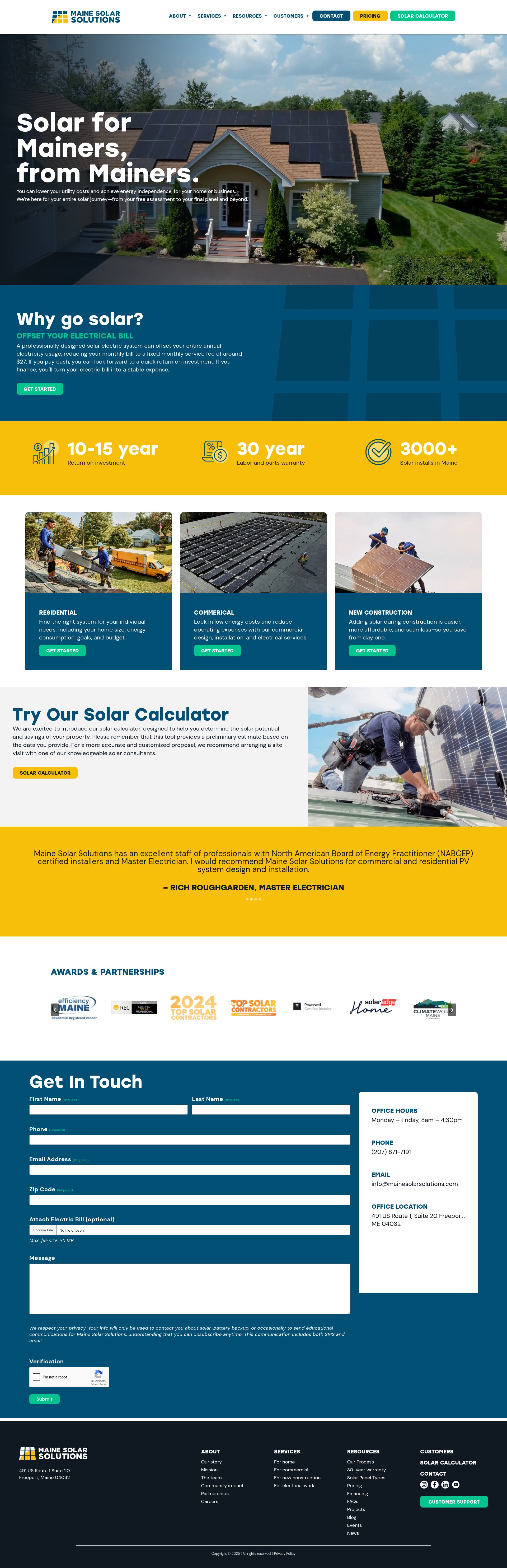 Screenshot of mainesolarsolutions.com