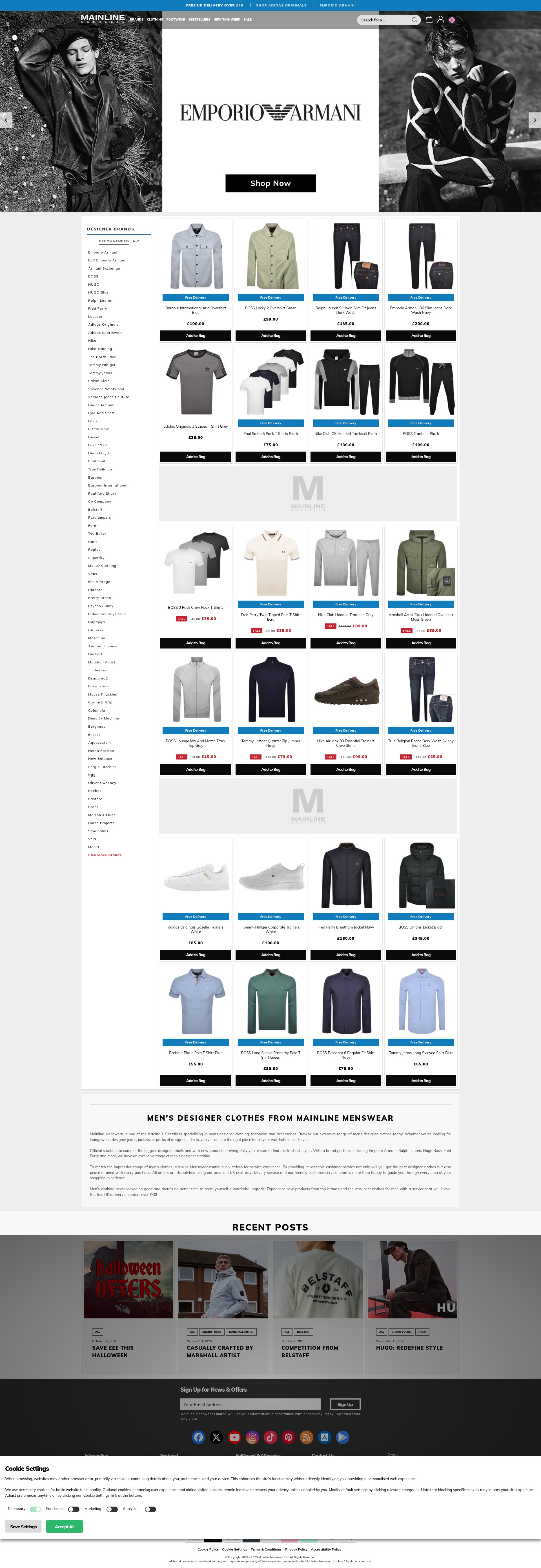 Screenshot of mainlinemenswear.co.uk