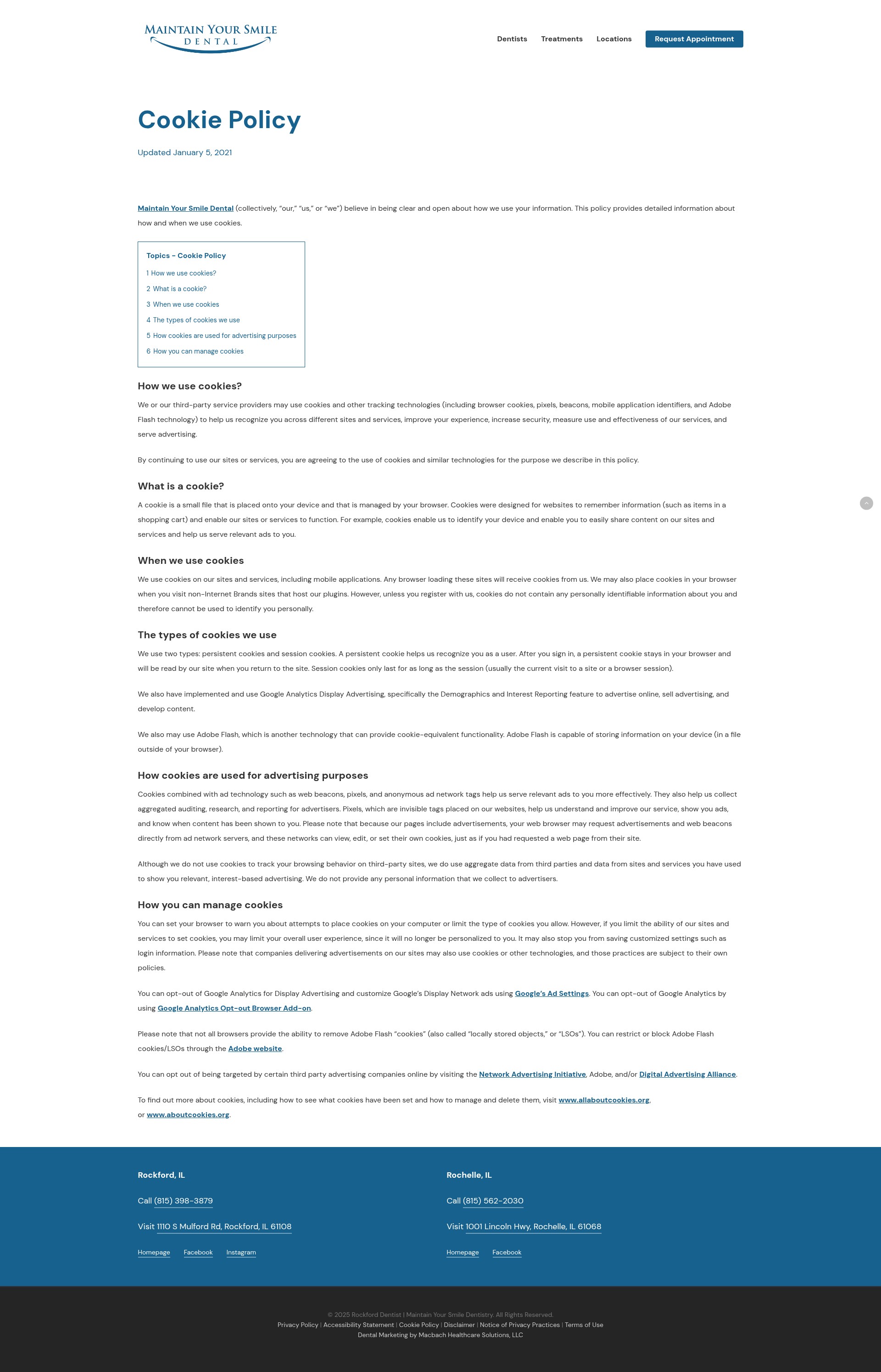Screenshot of maintainyoursmile.com
