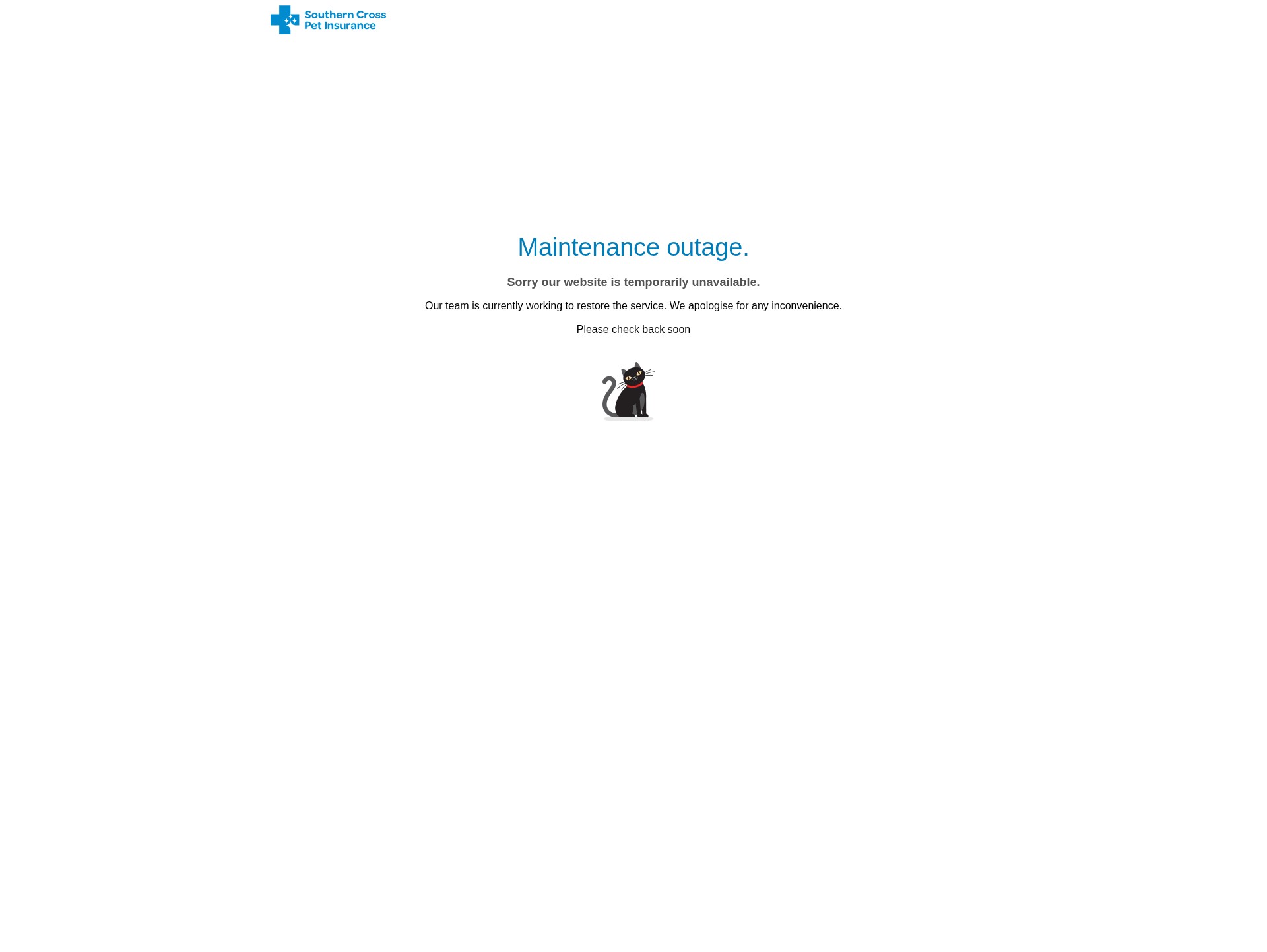 Screenshot of maintenance.southerncrosspet.co.nz