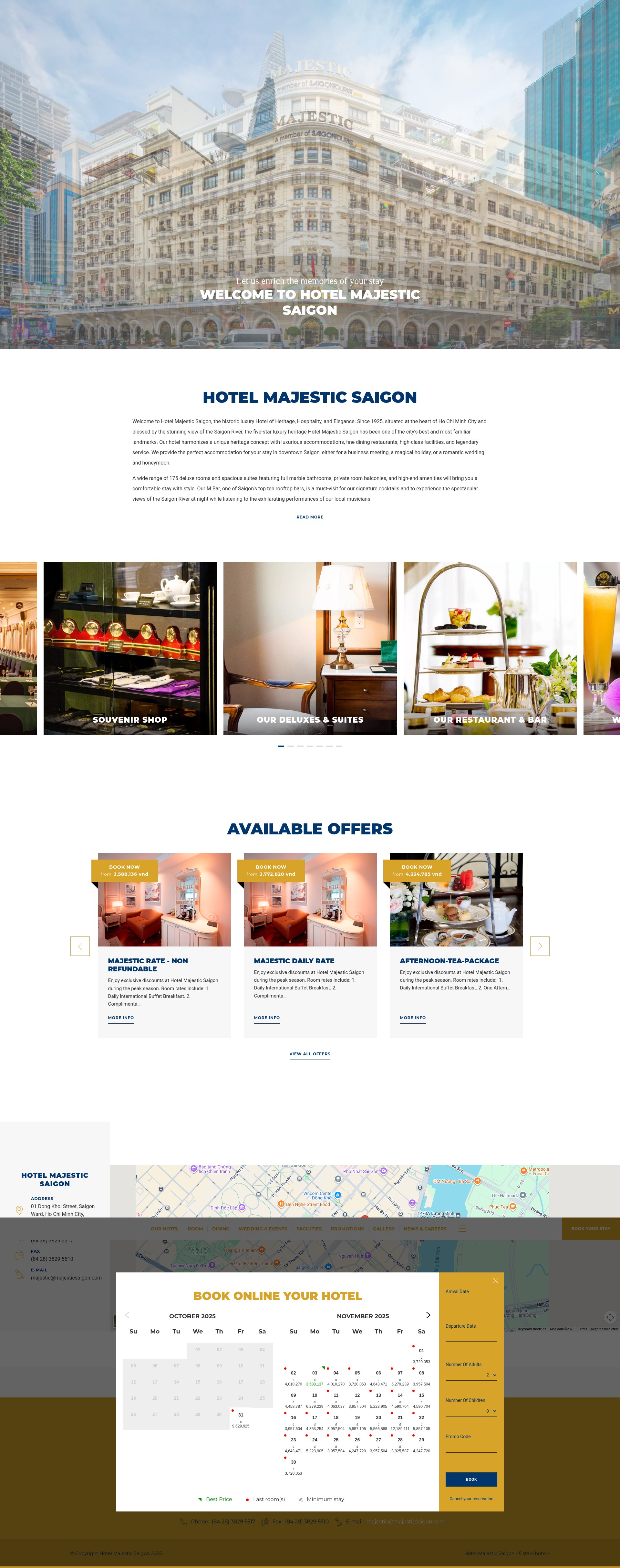Screenshot of majesticsaigon.com